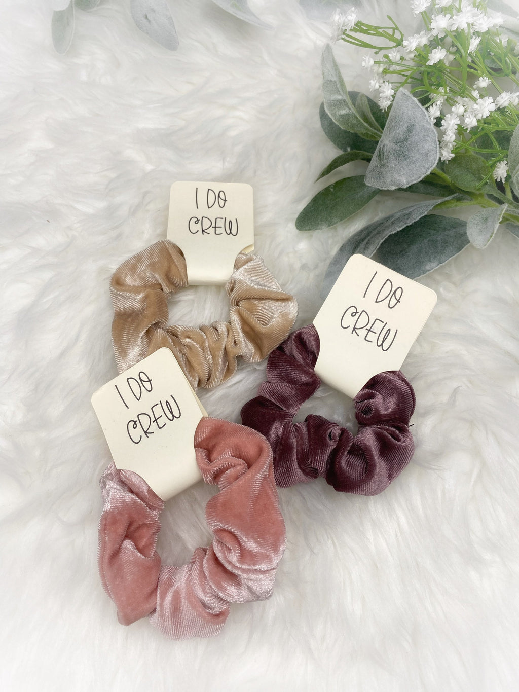 Blush Velvet Hair Ties: Bridesmaid Favors, I Do Crew