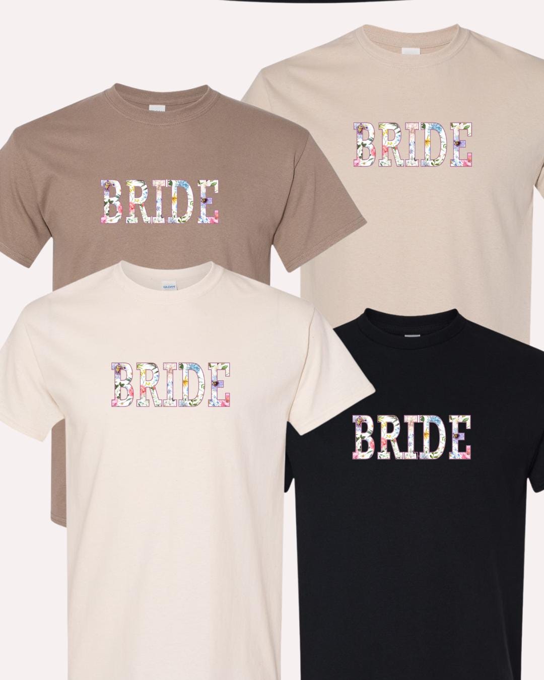 Floral Bride T-Shirt: Elegant Bridal Party Tee