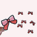 Small Bow Embroidery Patch with Heart | Iron-On Applique (2”)