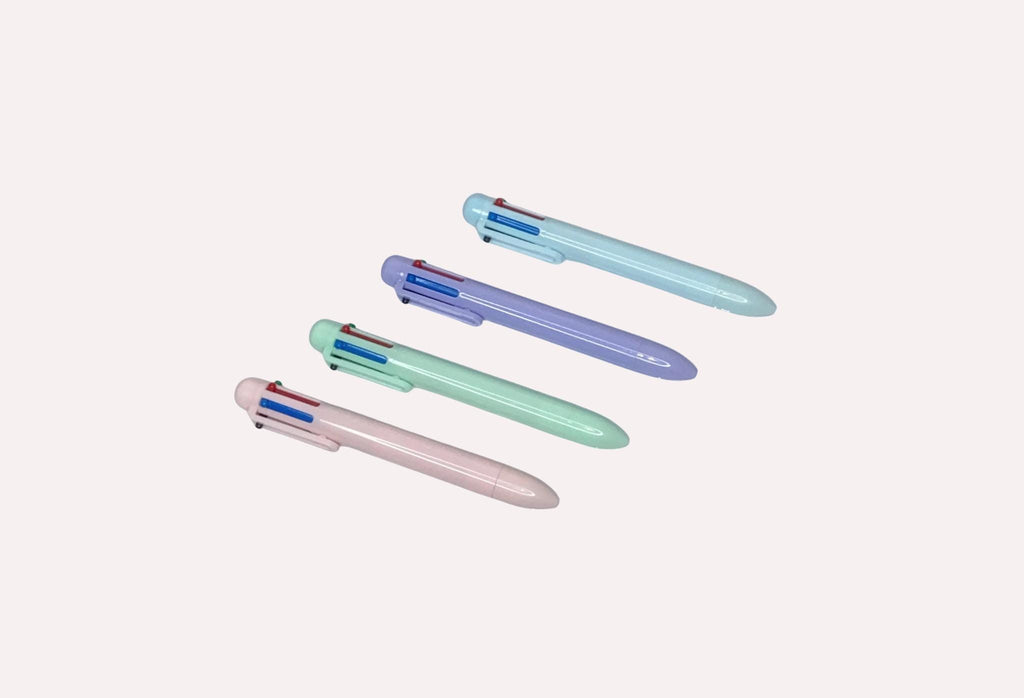 Pastel Multi-Color Ballpoint Pen – 6 Ink Colors, 0.5mm Tip