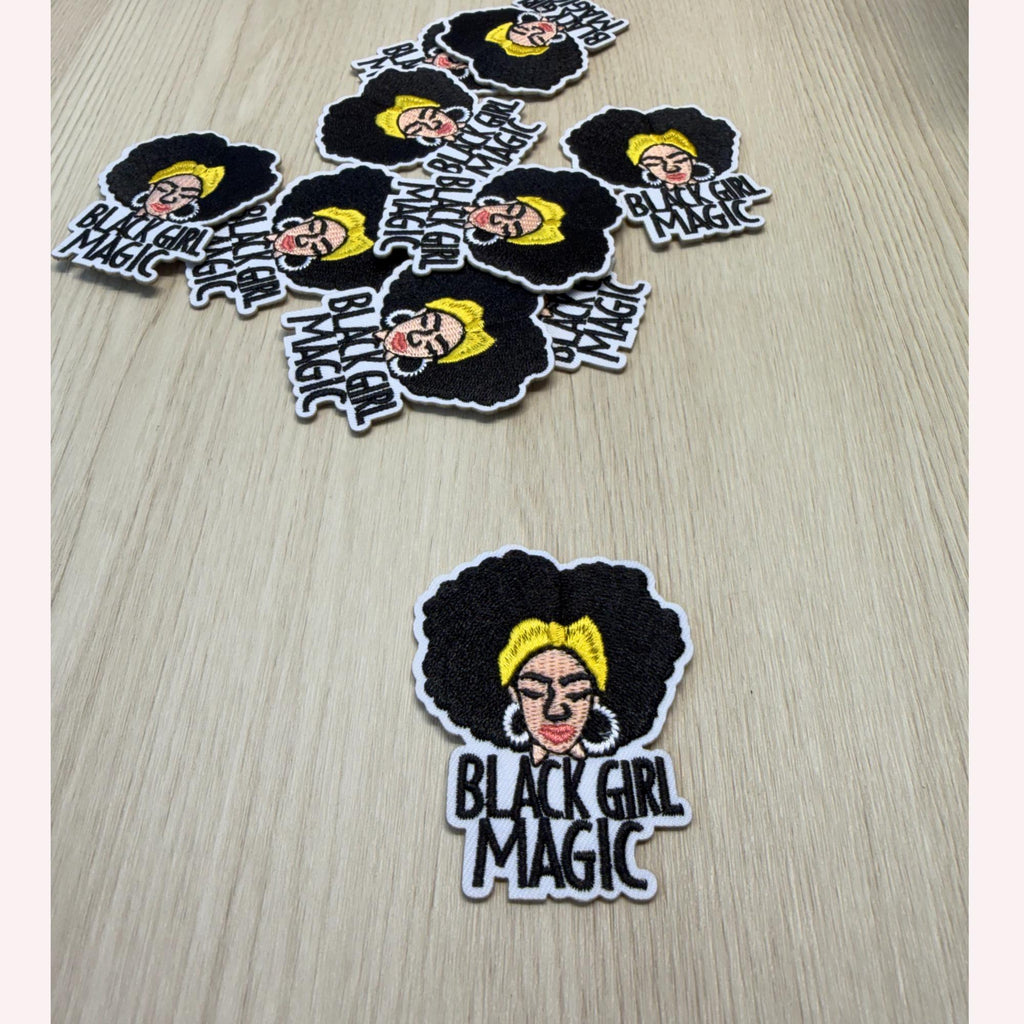 Black Girl Magic Patch – Embroidered Iron-On Patch, Melanin Pride | Natural Hair Patch | Empowerment Statement Patch