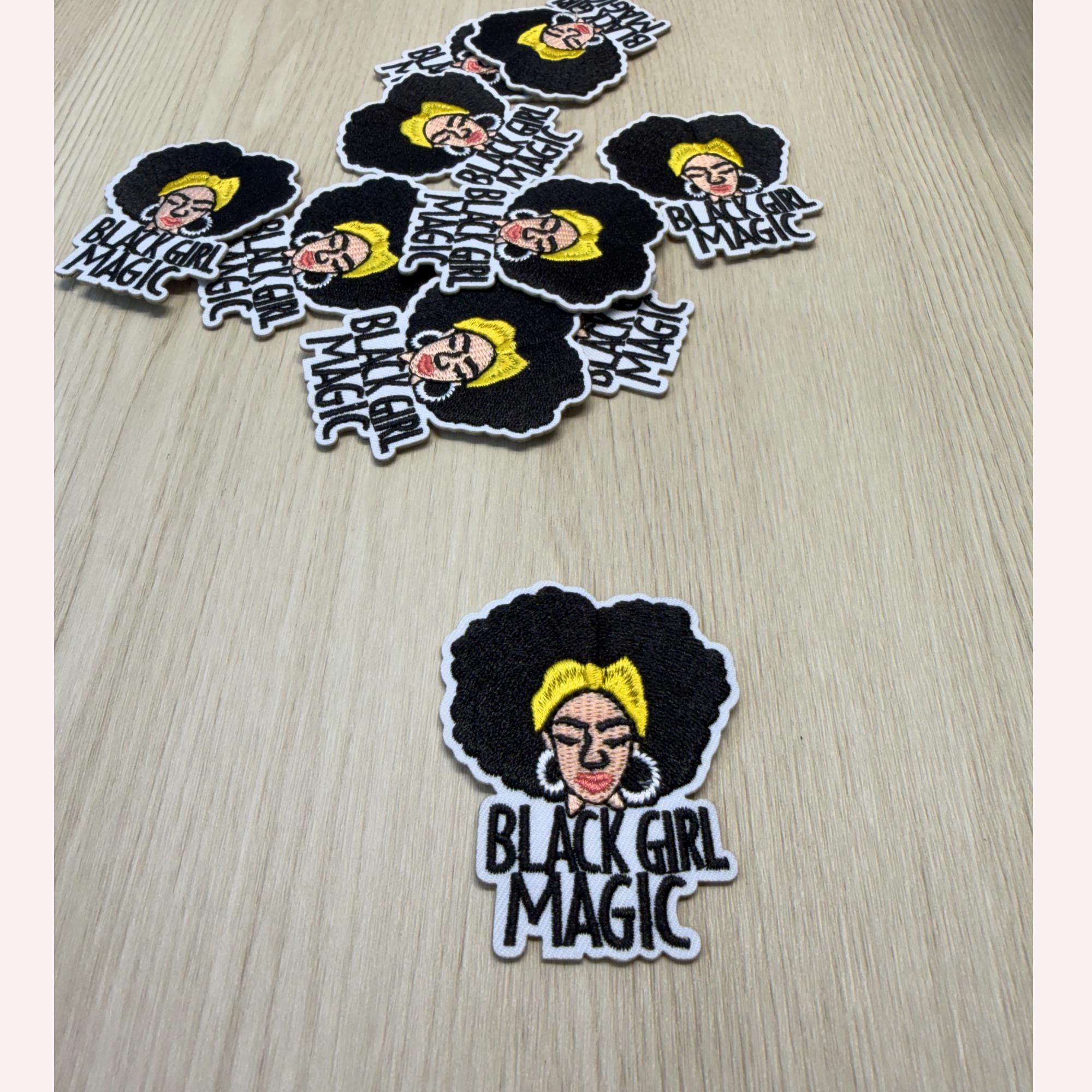 Black Girl Magic Patch – Embroidered Iron-On Patch, Melanin Pride | Natural Hair Patch | Empowerment Statement Patch