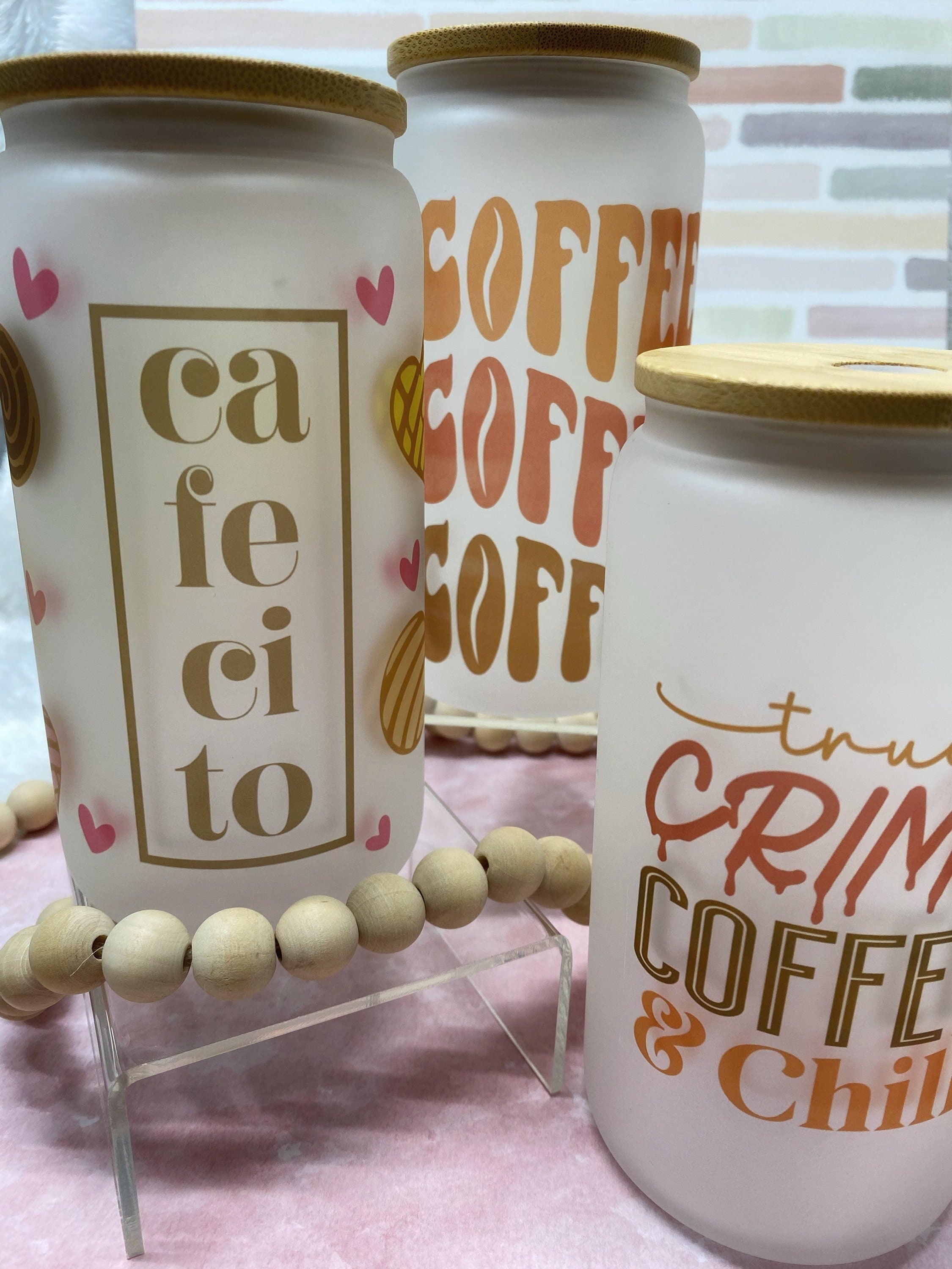 Coffee Frosted Beer Can Glasses