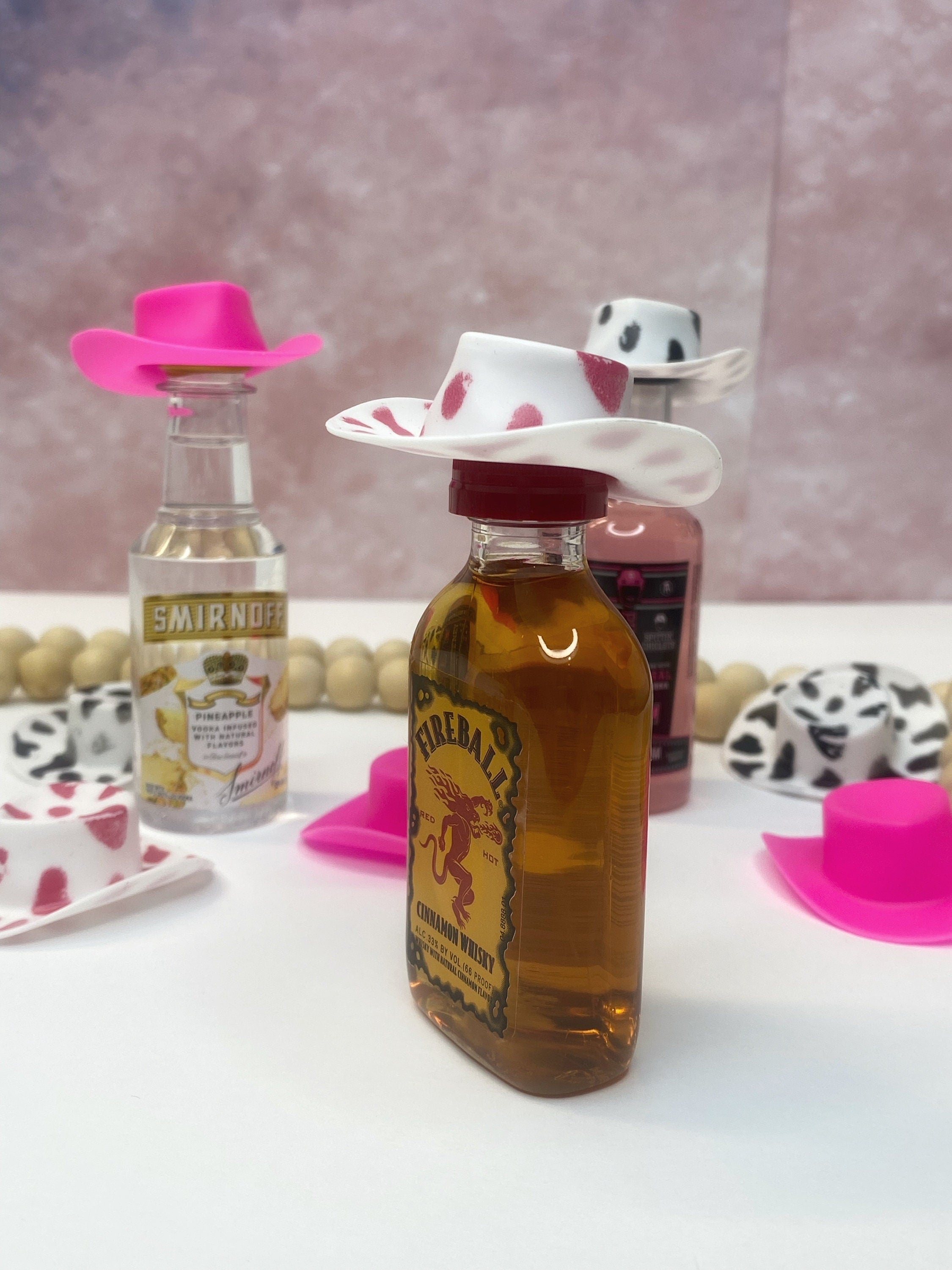 Bachelorette Cowboy Drink Hats: Mini Liquor Bottle Decor