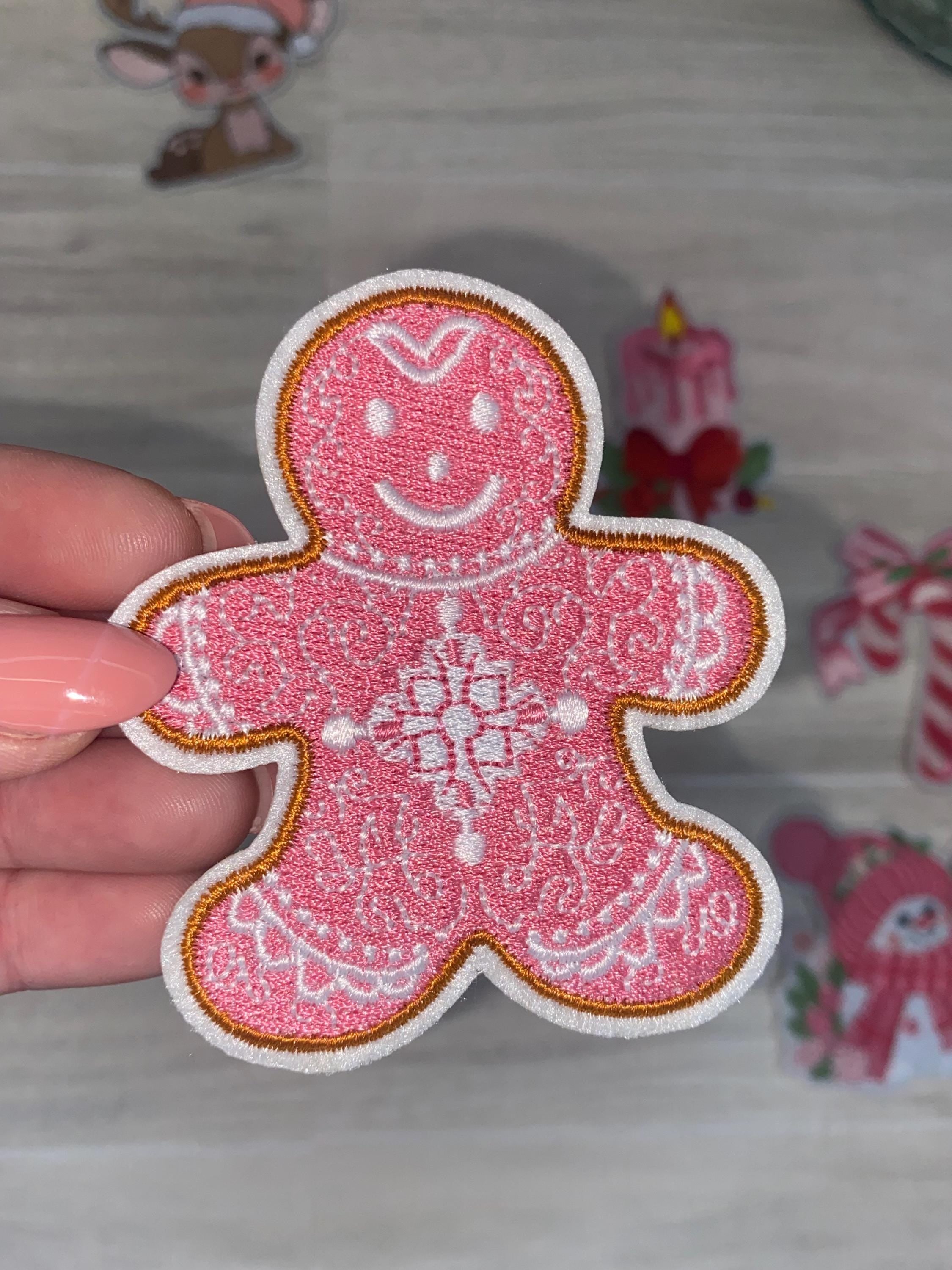 Pink Christmas Iron On Patch Set – 5 Piece Embroidered Holiday Patches