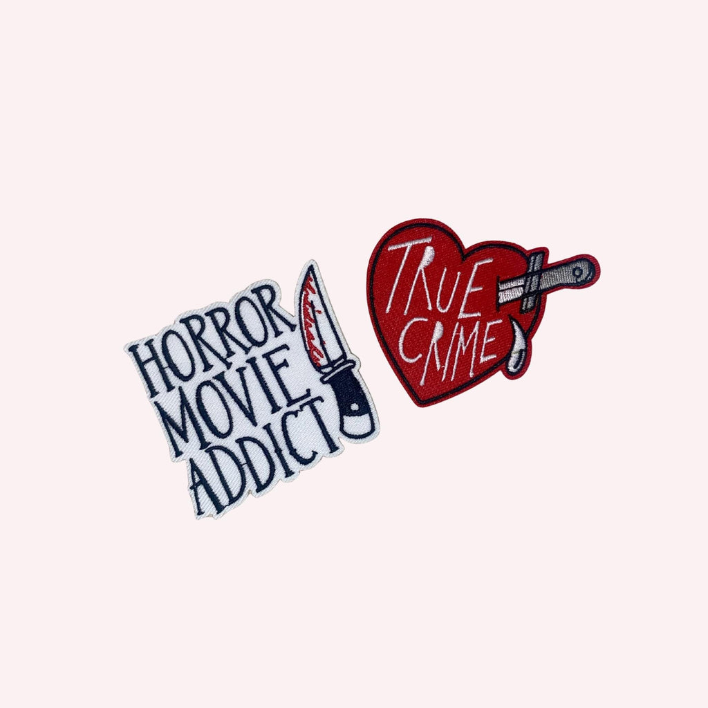 Horror Movie & True Crime Embroidered Iron-On Patch Set