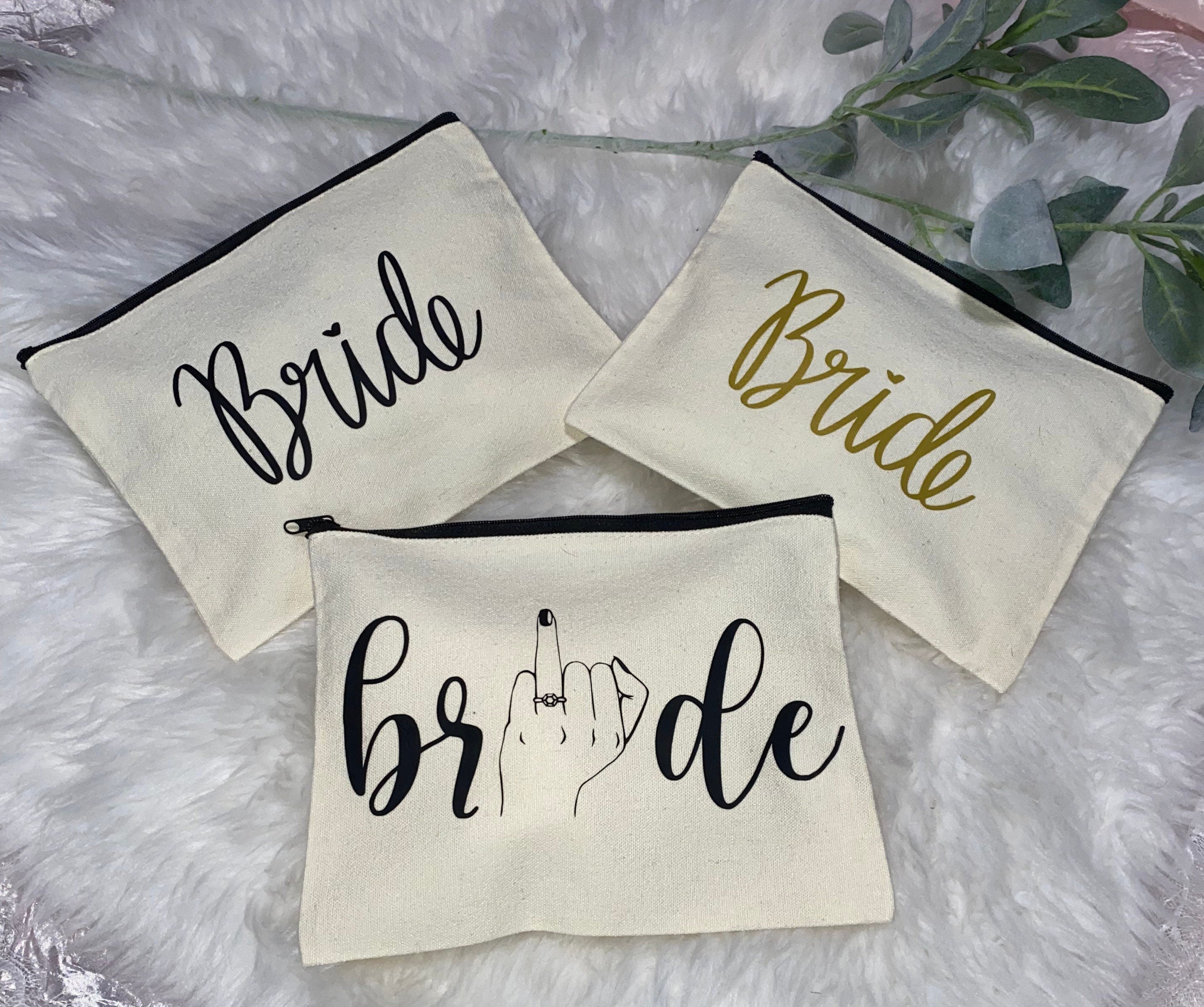 Bride Cosmetic Bag – Canvas pouch with Engagement Ring Design