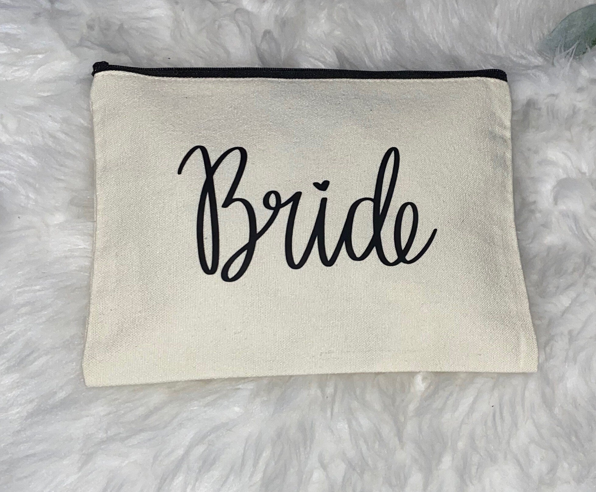 Bride Cosmetic Bag – Canvas pouch with Engagement Ring Design