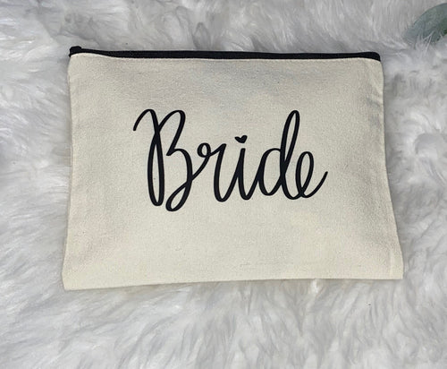 Bride Cosmetic Bag – Canvas pouch with Engagement Ring Design