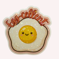 Egg-cellent Sticker | Cute Egg Sticker | Funny Breakfast Holographic Sticker | Food Pun Decal | Laptop & Water Bottle Sticker