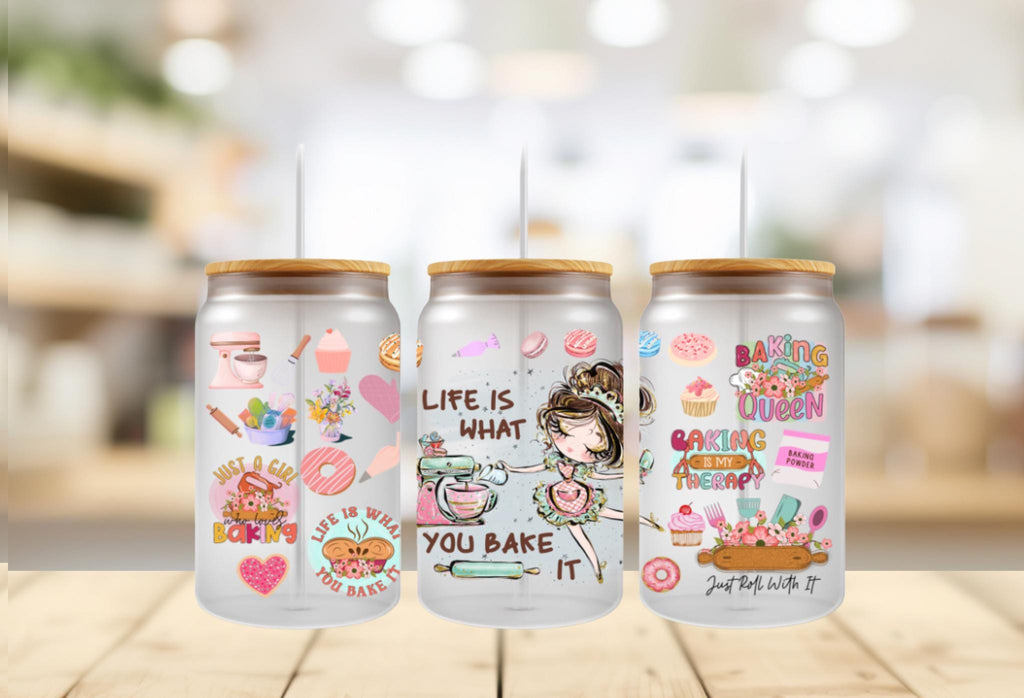 Bake Girly UV DTF Wrap: 16oz Tumbler Decal