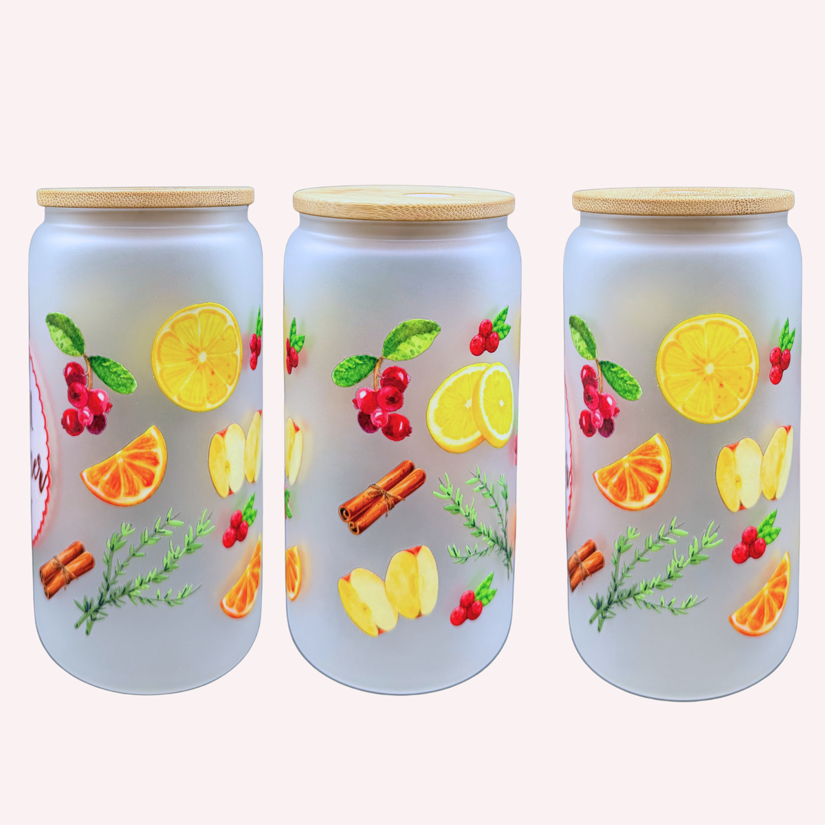 Fall Simmer Pot 16 oz Frosted Glass Tumbler