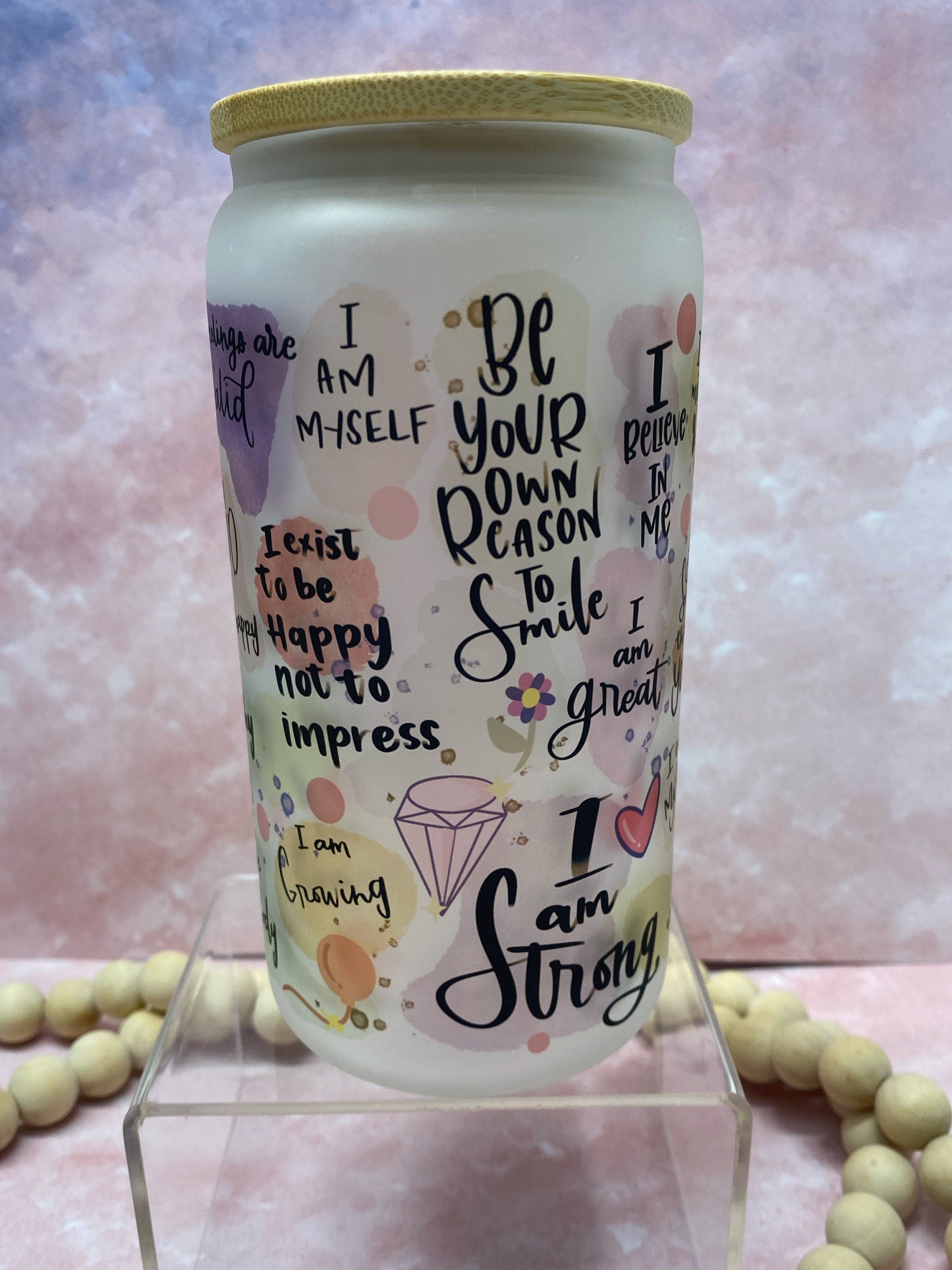 Self Love - Frosted Beer Can Glass
