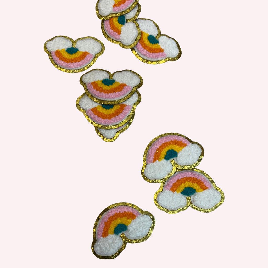 Chenille Rainbow Applique Patch, Iron-On DIY Crafts