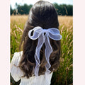 Pearl Fishtail Hair Bow, Bridal Bow Alligator Clip, Chic Lightweight Bow, Bride Hair Accessory,  Bachelorette Hair Bow, Wedding Hair Clip