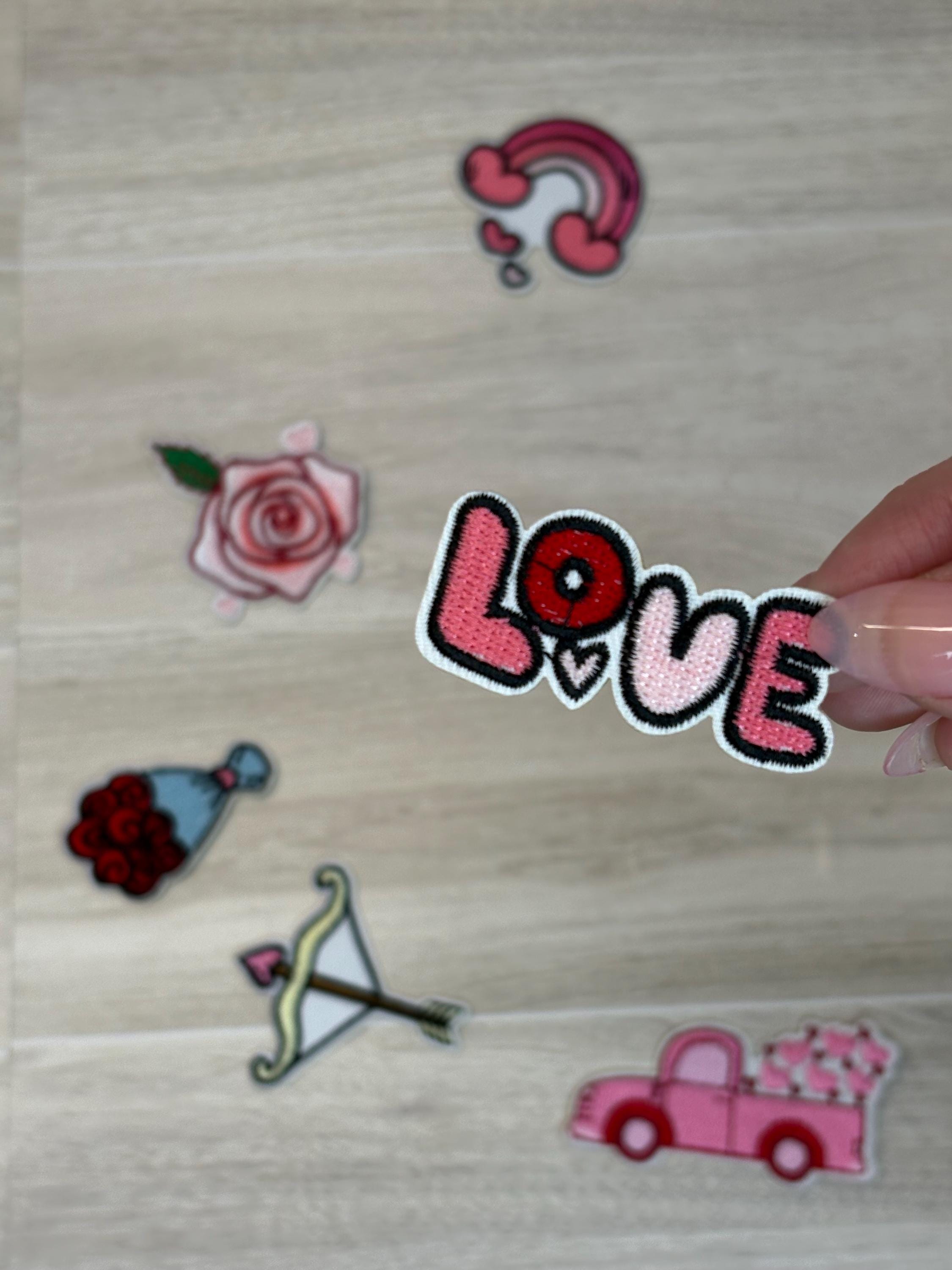 Valentine’s Day Patch Set of 6 | Cute Embroidery Iron-On Appliques (2.5–3”)