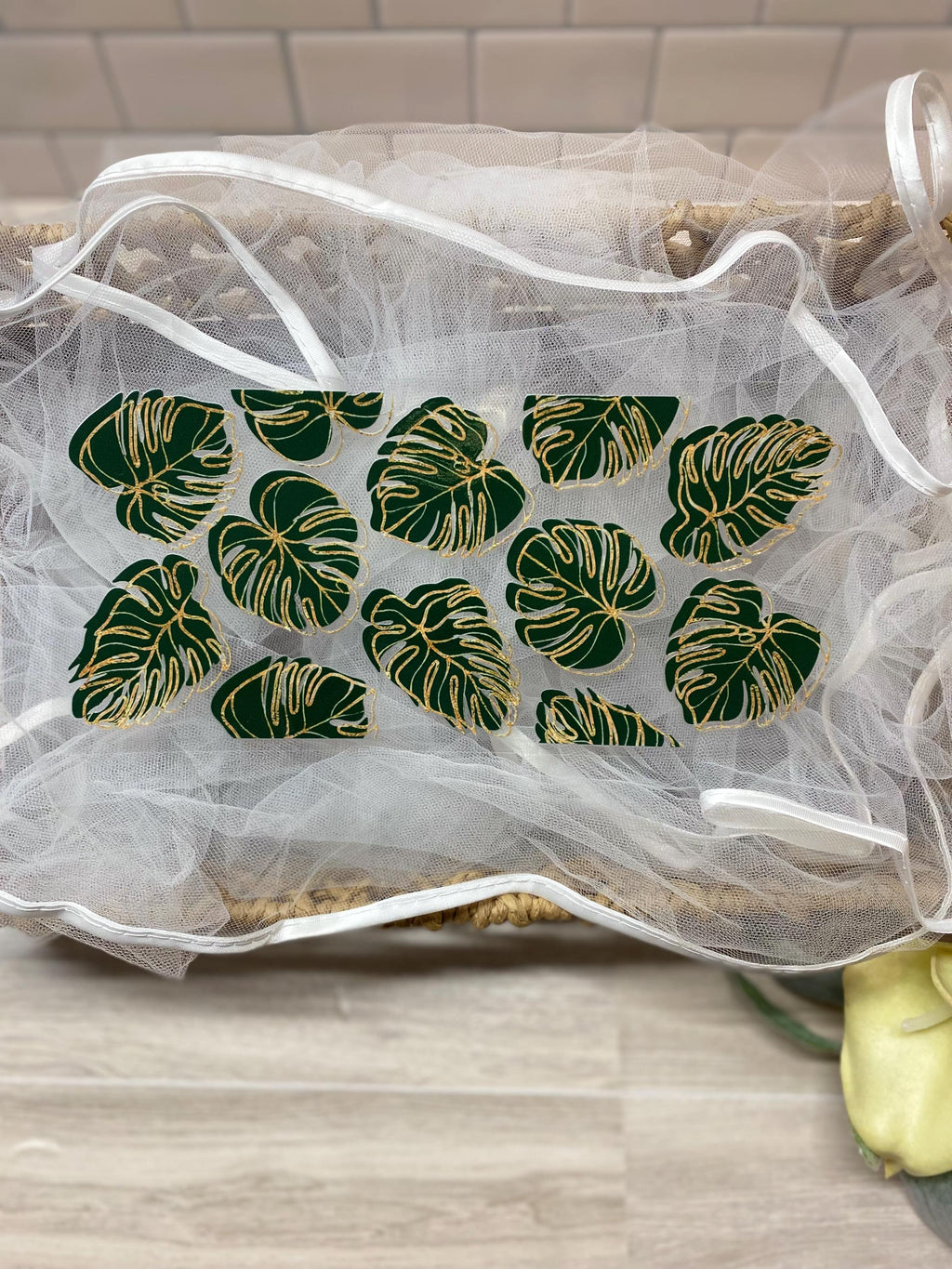 Monstera Green Leaves UV DTF 16oz Cup Wrap