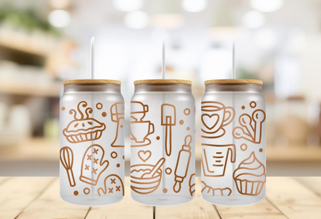 Baking Theme UV DTF 16oz Wrap: Tumbler Decal