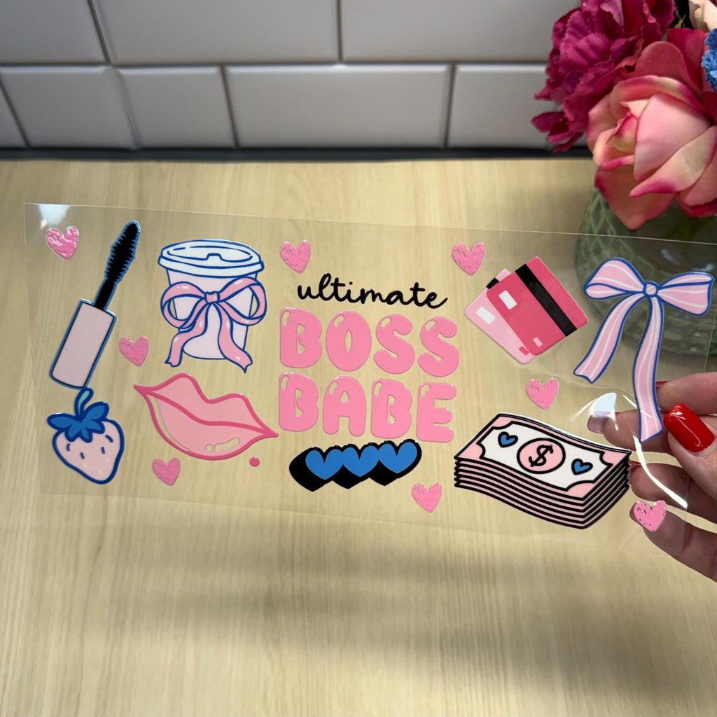 Ultimate Boss Babe UVDTF Cup Wrap – Glam, Confident & Powerfully Pink