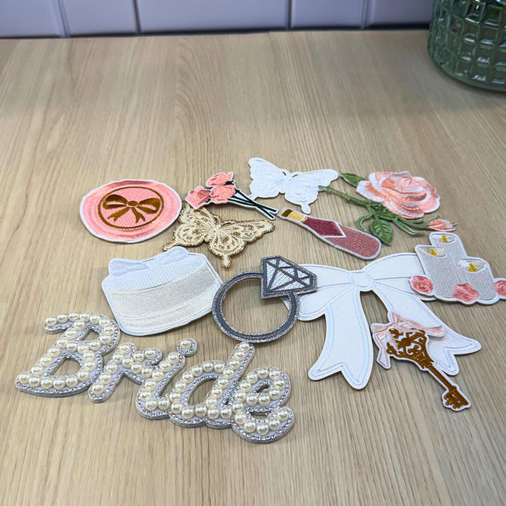 Embroidered Bride Iron On Patch Bundle | DIY Bachelorette Jacket Appliqués