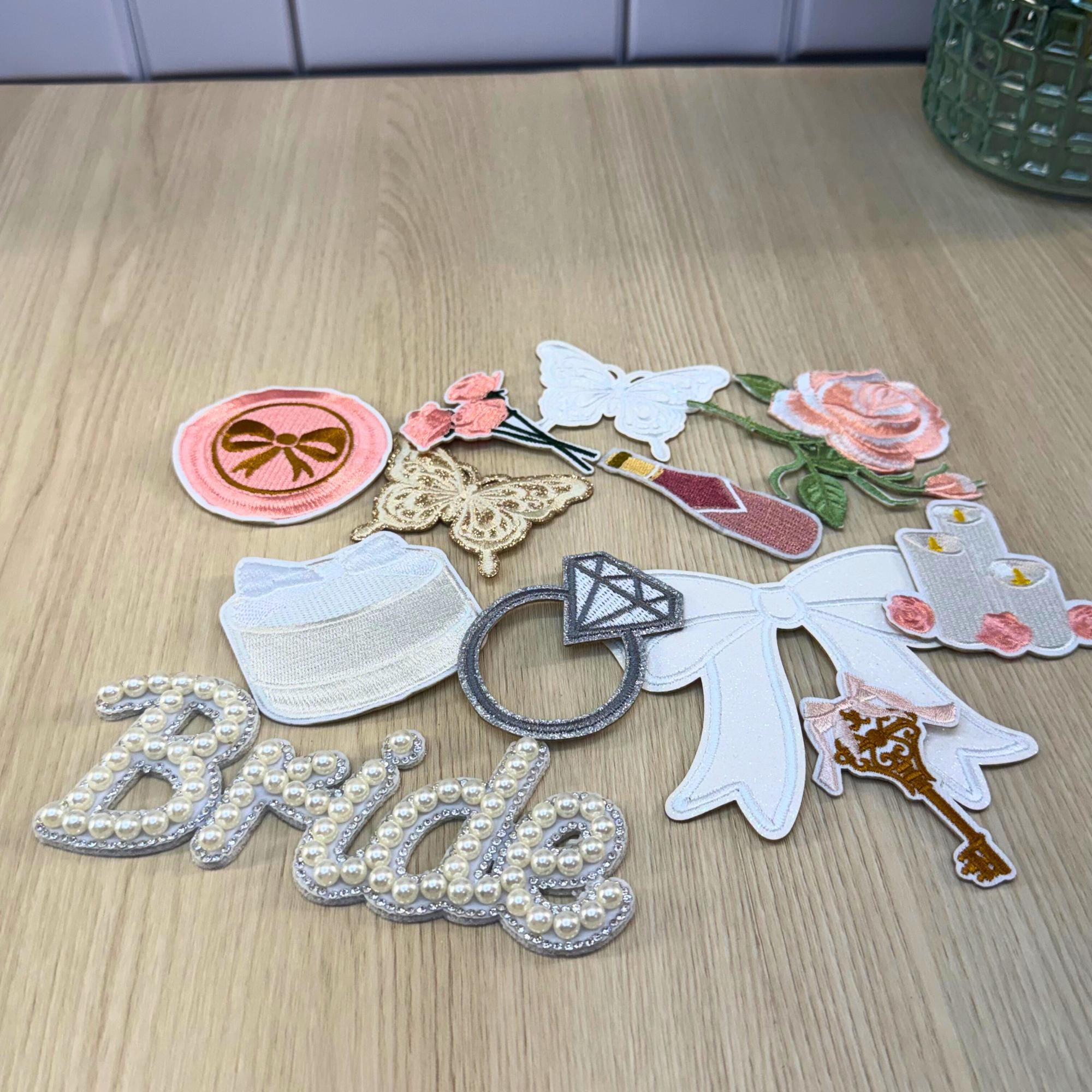Embroidered Bride Iron On Patch Bundle | DIY Bachelorette Jacket Appliqués