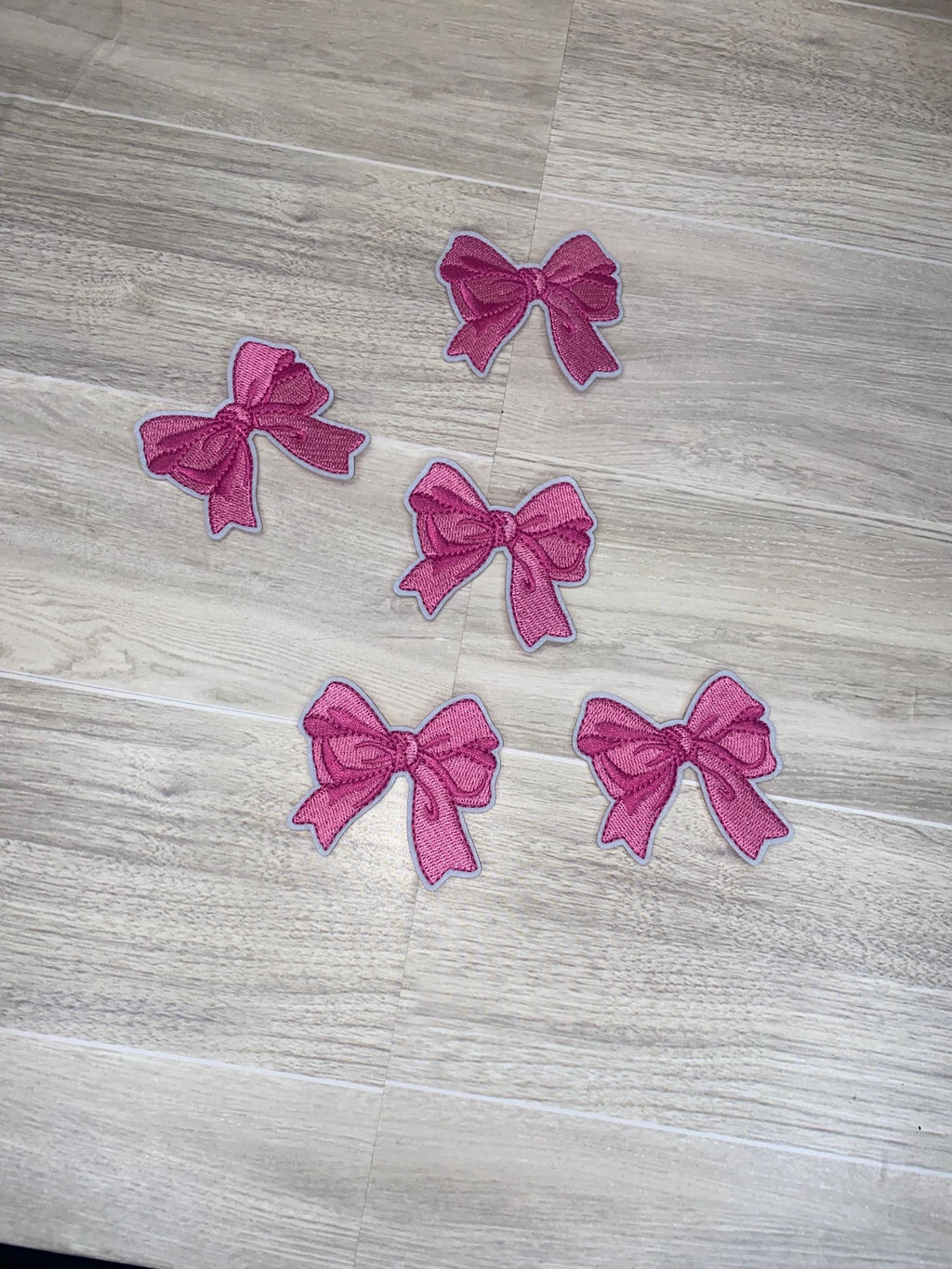 Pink Bow Embroidered Iron-On Patch – Girly Applique