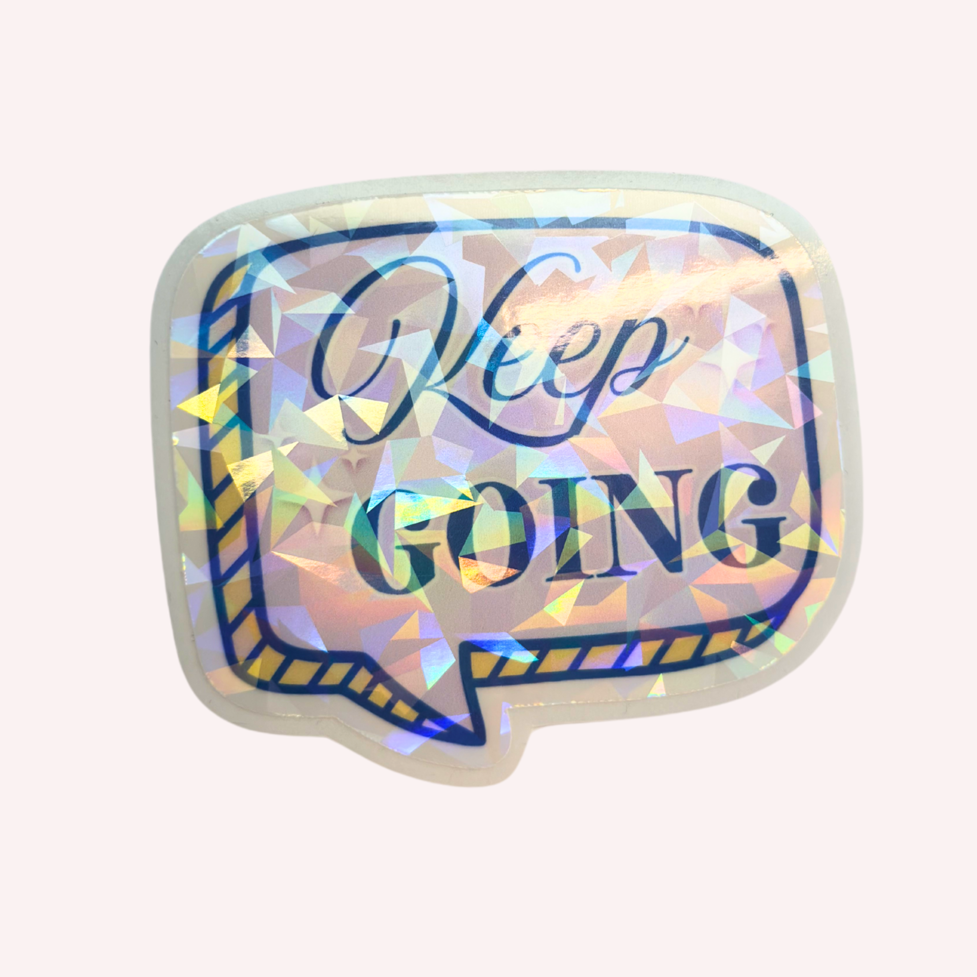 Keep Going Holographic Vinyl Sticker | Motivational Sticker | Cute Positive Reminder | Water-Resistant Laptop & Water Bottle Sticker