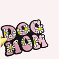Dog Mom Embroidered Iron-On Patch – Pink Floral Dog Mom Patch, Daisy Pet Lover Patch, Cute Dog Mama Gift