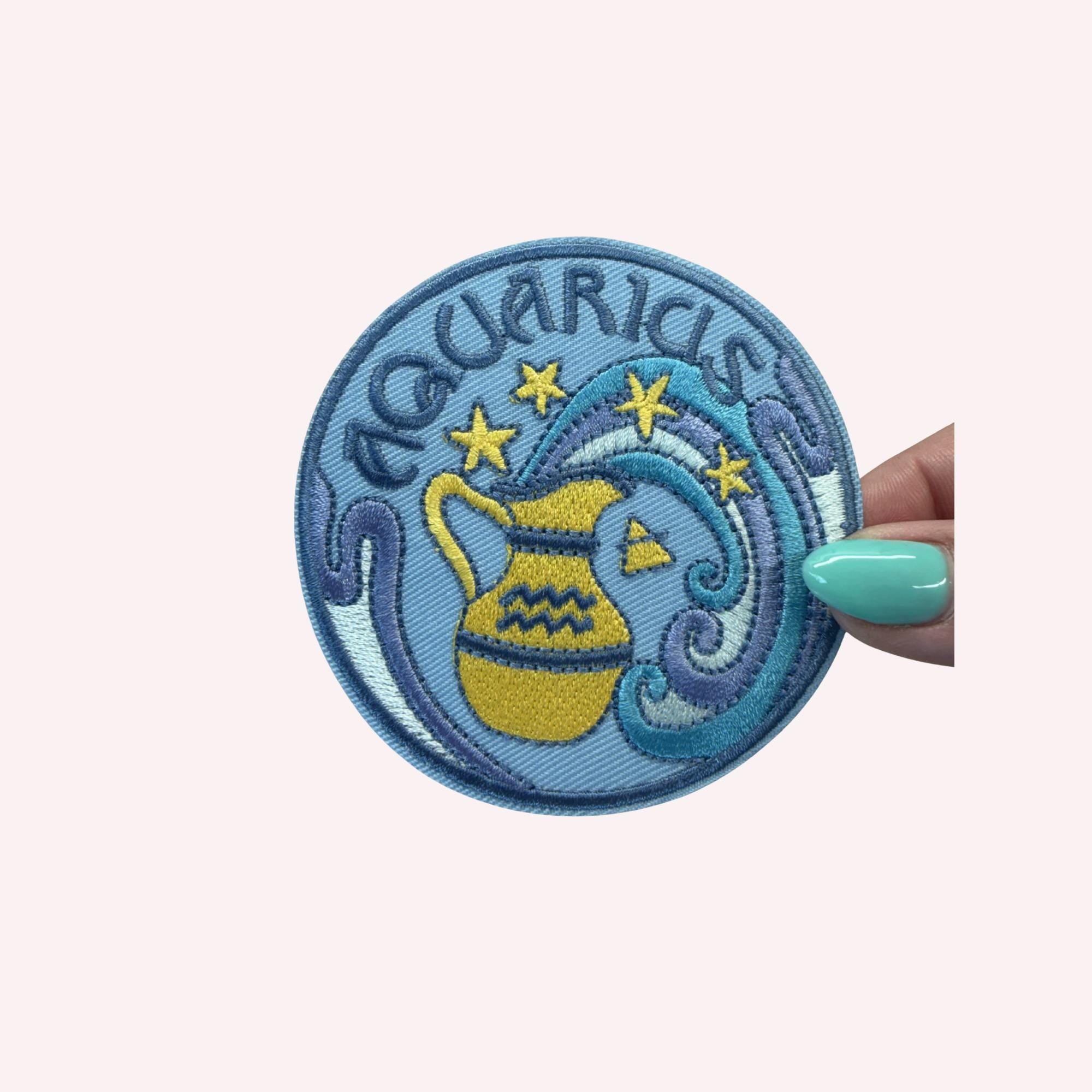 Zodiac Embroidered Iron-On Patch Astrology Star Sign Patch Aries Taurus Gemini Cancer Leo Virgo Libra Scorpio Pisces Patch