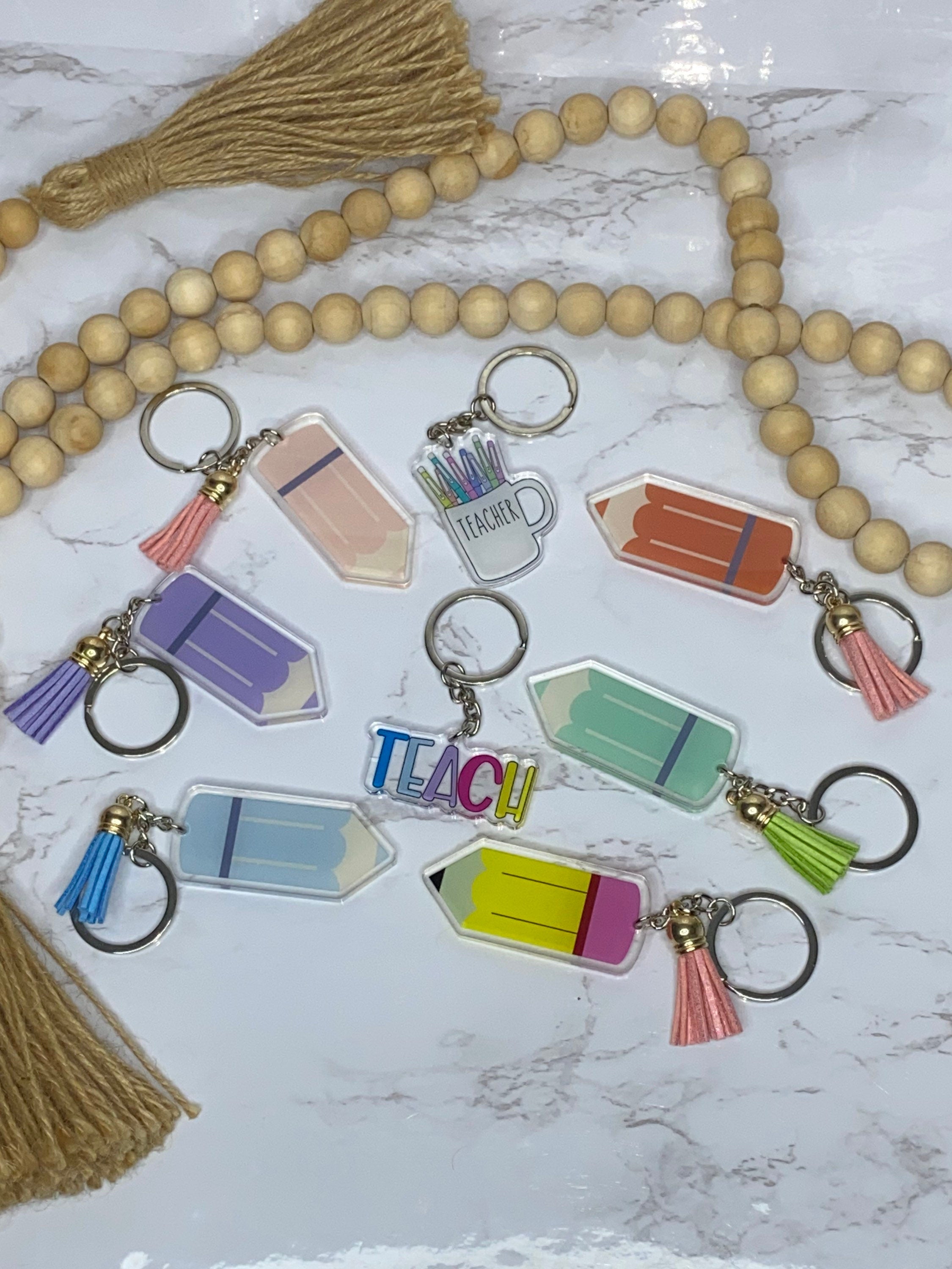 Teacher Keychains - Pastel Pencil Keychains