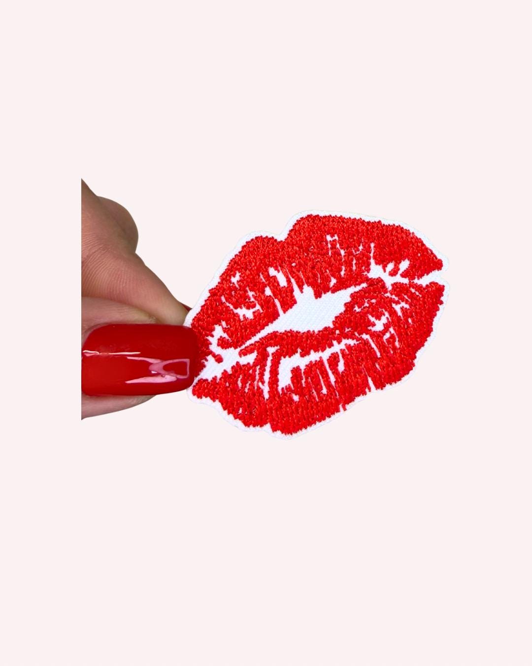 Red Lips Iron-On Patch – 2-Inch Cute Girly Embellishment