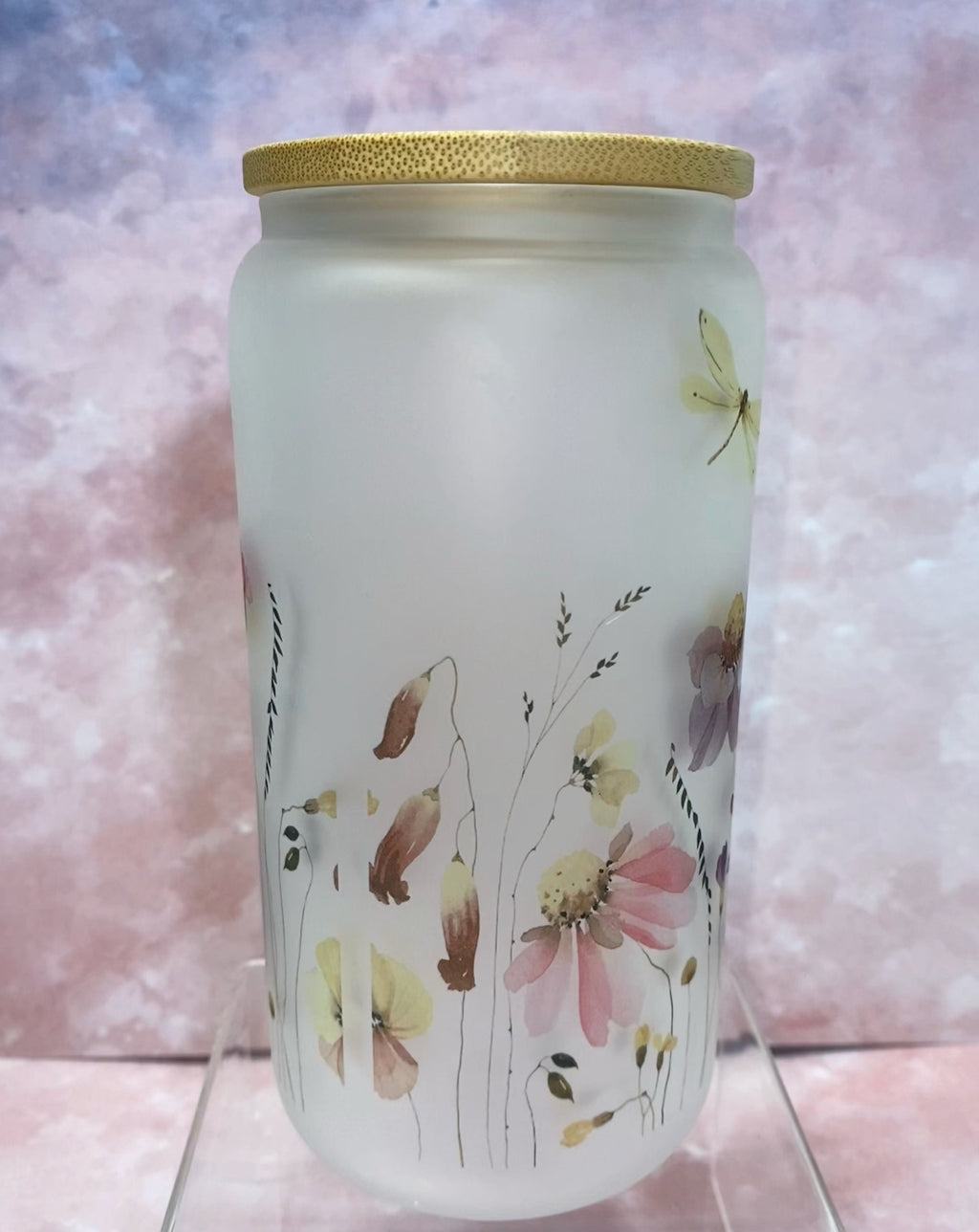 wildflower frosted beer glass