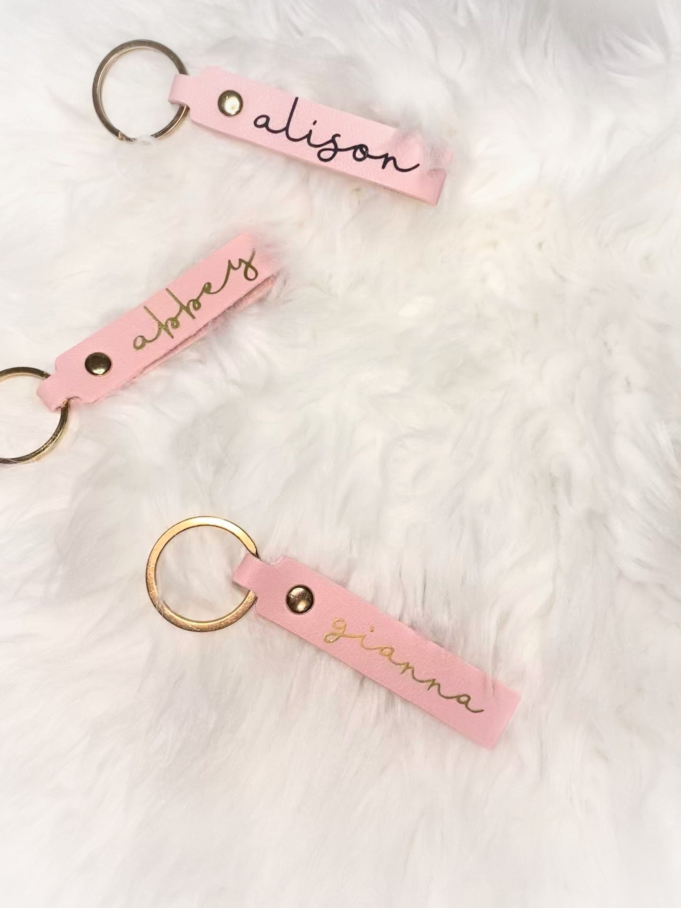 Personalized Name Keychain – Custom Keyring Gift, Customized keychain, Light Pink