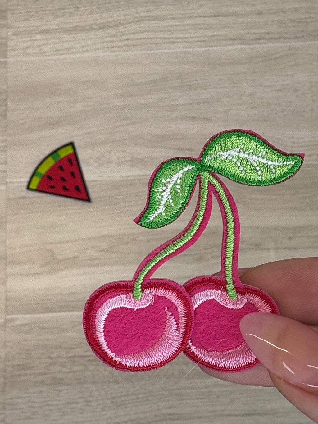 Cherry & Watermelon Patch Set | Fruit-Themed Iron-On Embroidery (2–3.5”)