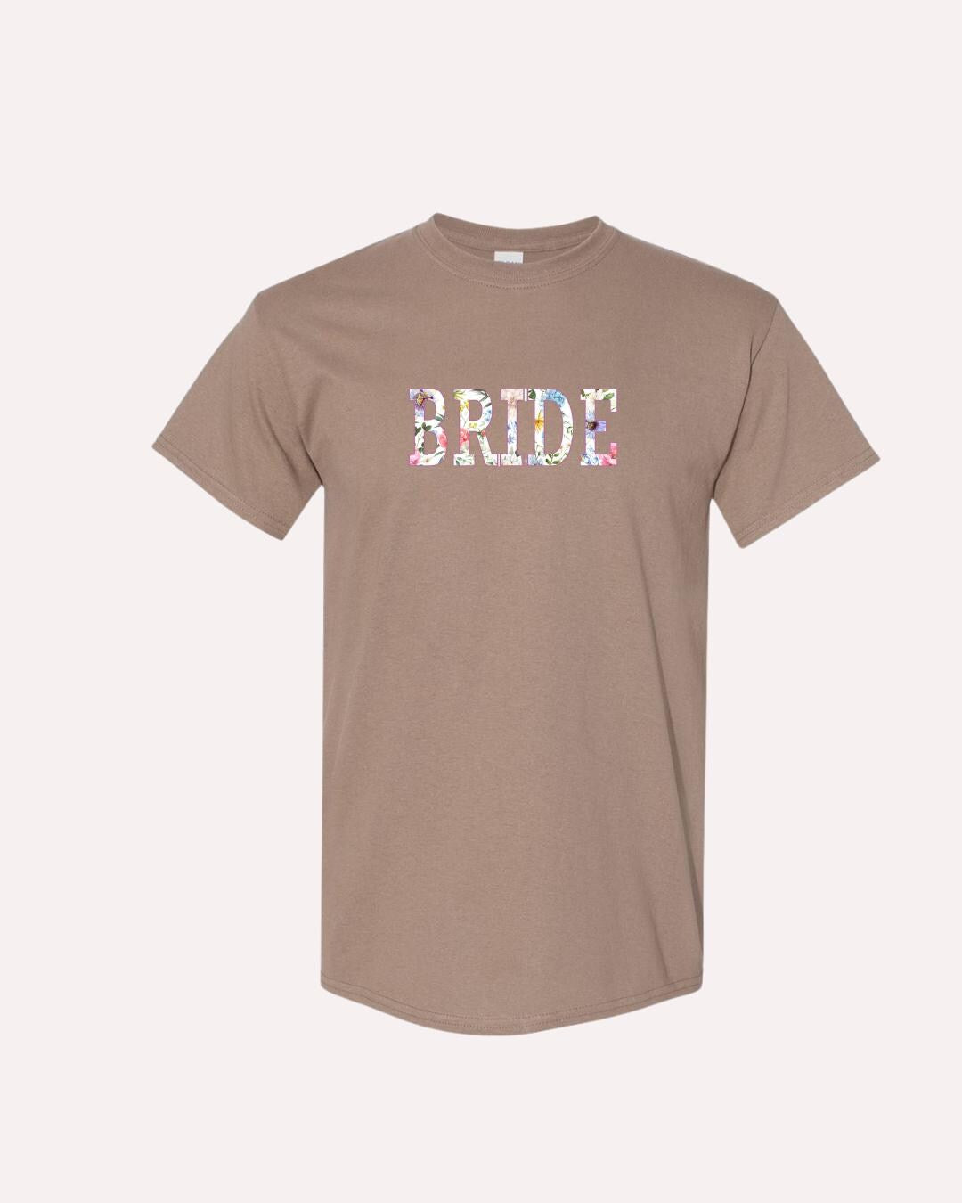 Floral Bride T-Shirt: Elegant Bridal Party Tee