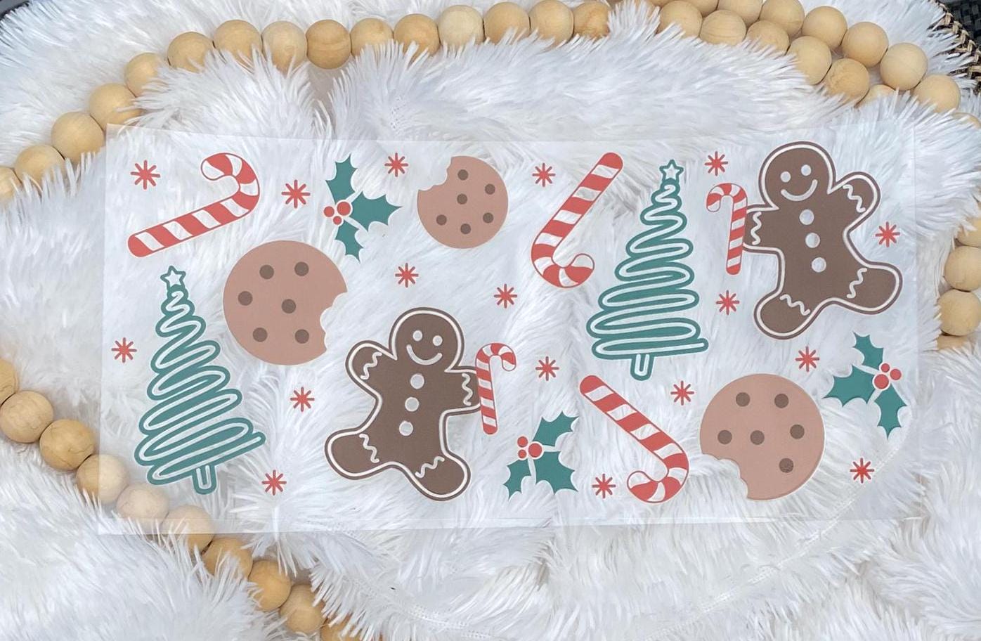 Christmas Cookies UV DTF Wrap: 16oz Tumbler Design