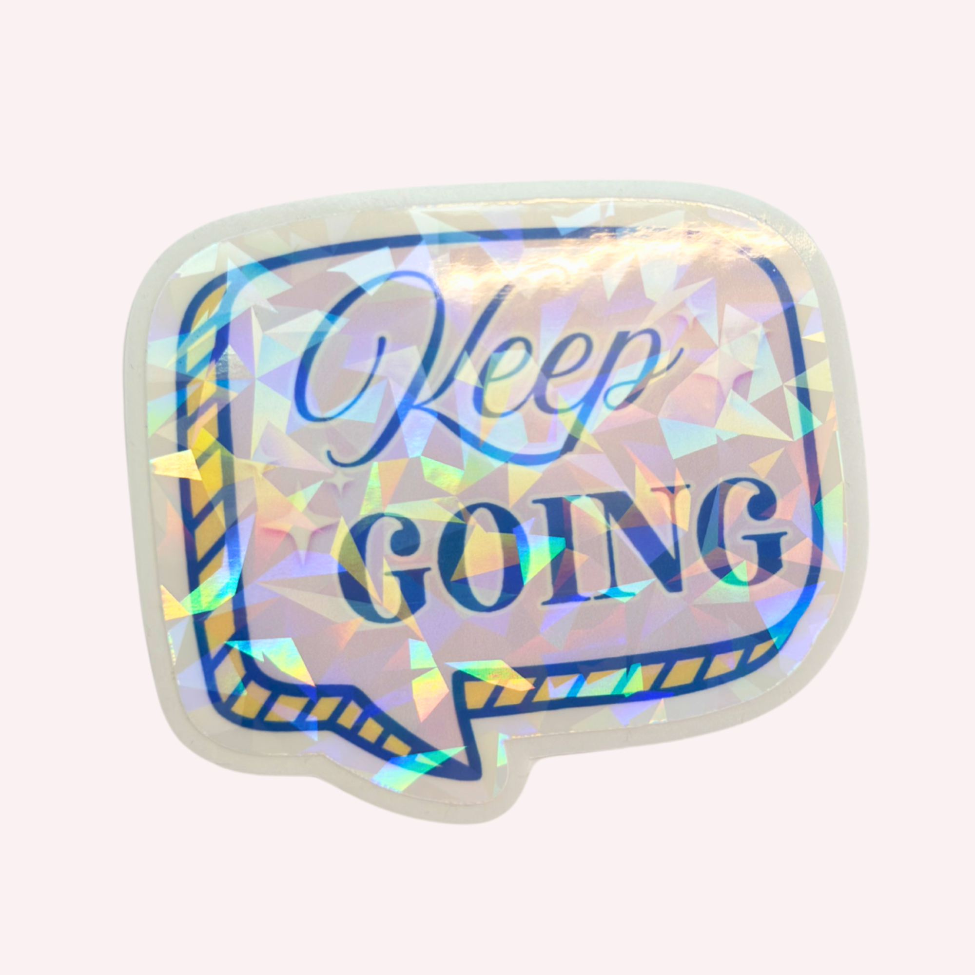 Keep Going Holographic Vinyl Sticker | Motivational Sticker | Cute Positive Reminder | Water-Resistant Laptop & Water Bottle Sticker