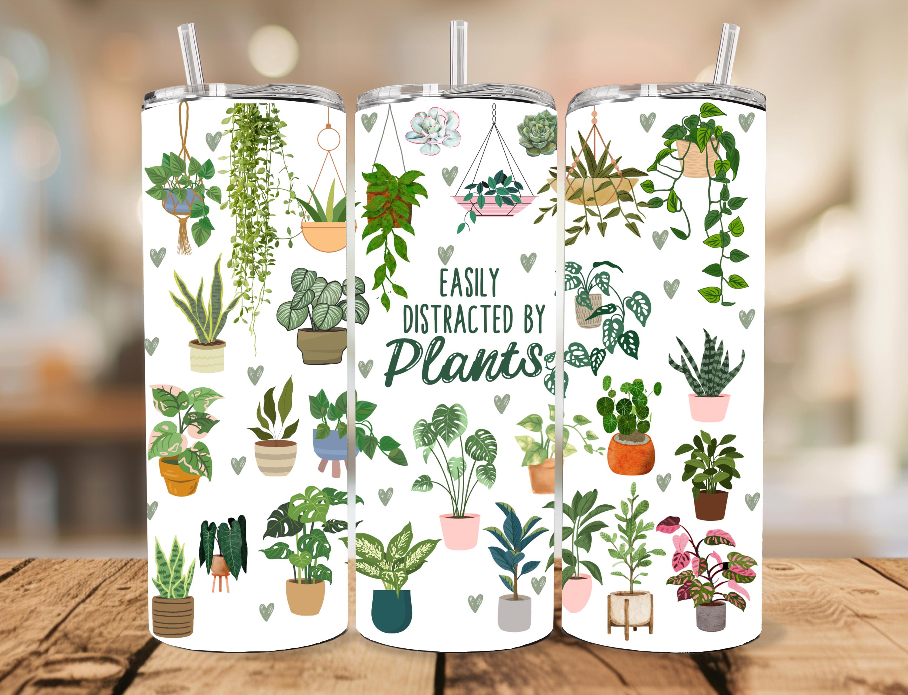 Plant Lover Tumbler: Easily Distracted by Plants, Botanical Drinkware