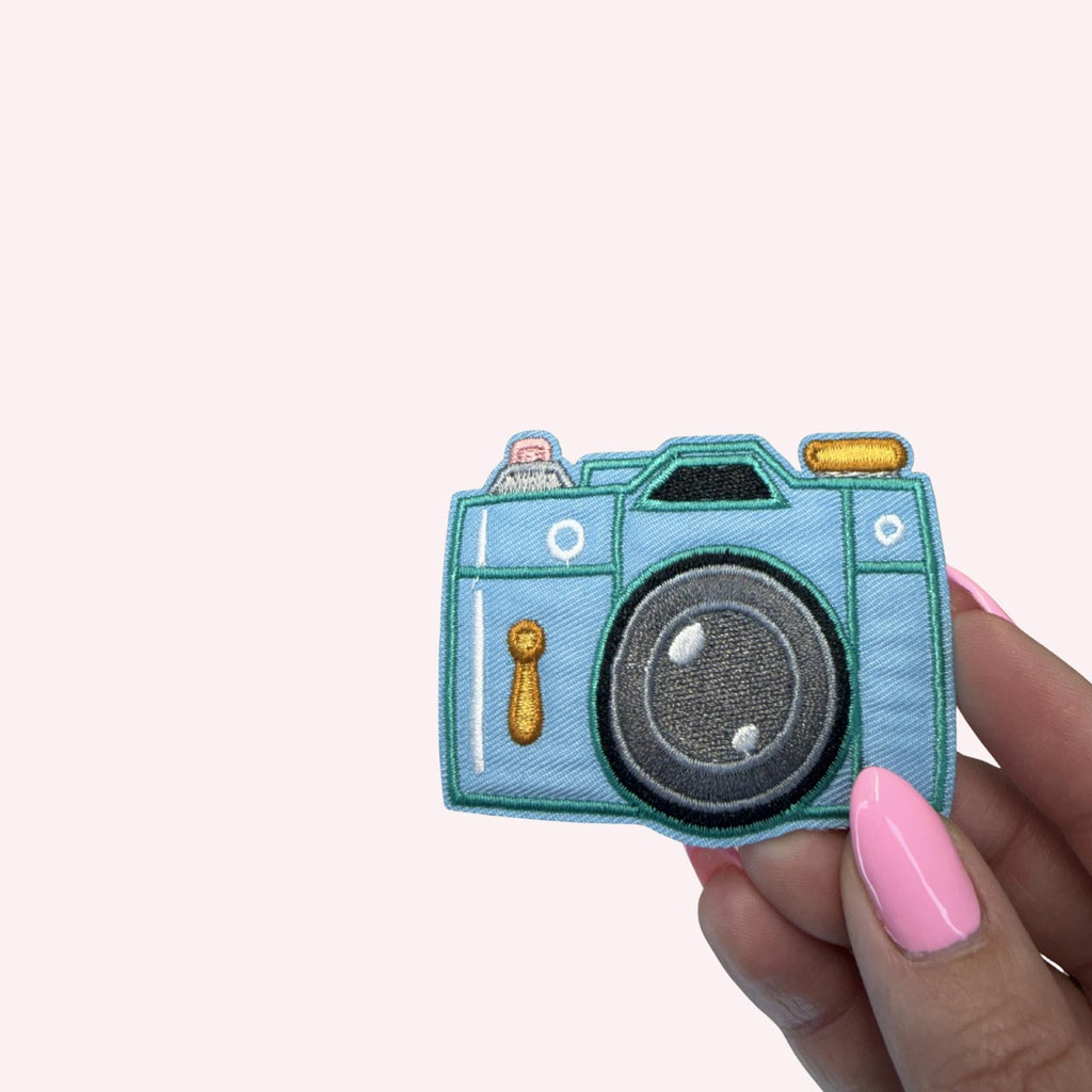 Camera Iron-On Patch, Classic & Turquoise Options Cute Aesthetic Embroidered Patch for Jackets, Bags, Hats