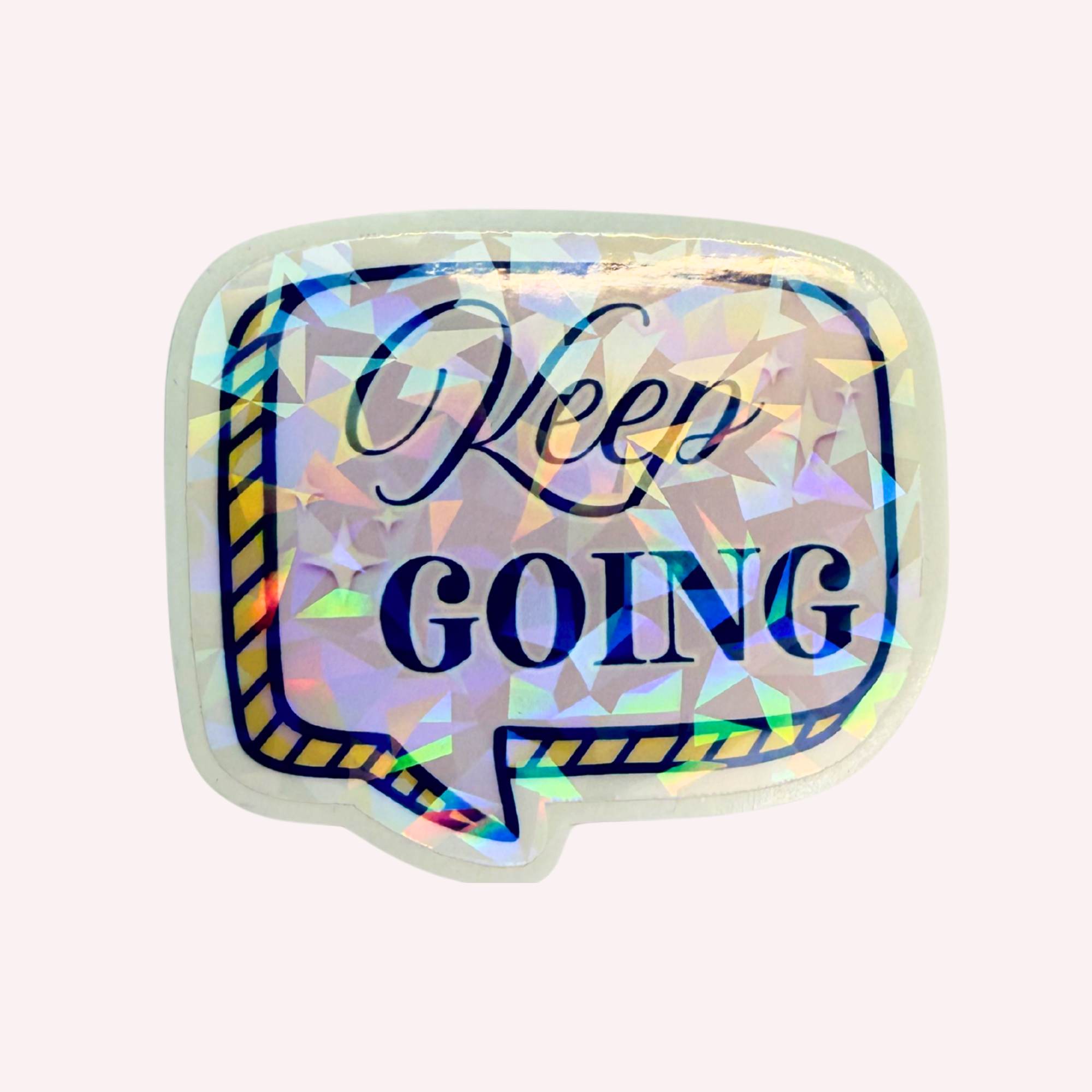 Keep Going Holographic Vinyl Sticker | Motivational Sticker | Cute Positive Reminder | Water-Resistant Laptop & Water Bottle Sticker
