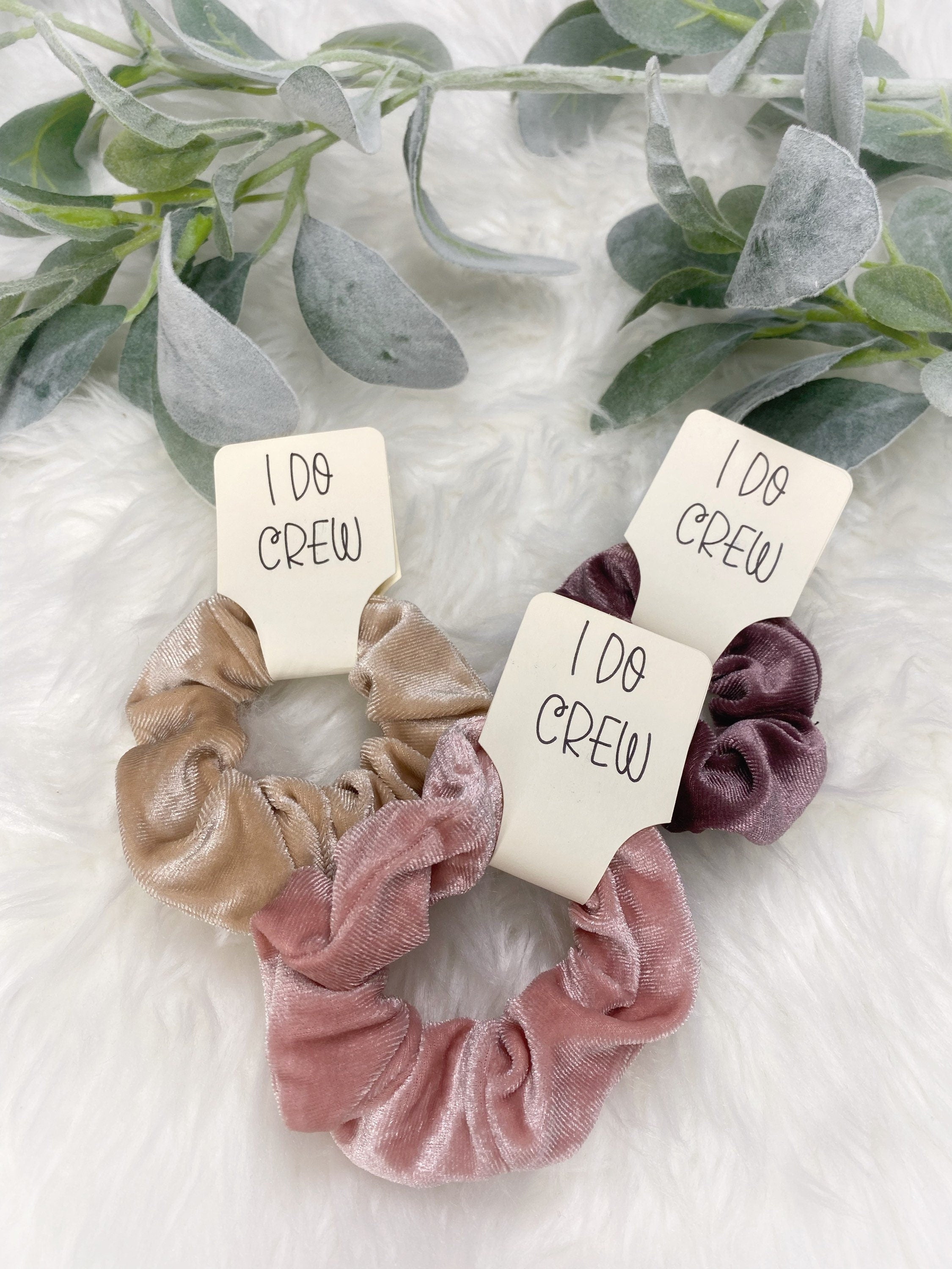 Blush Velvet Hair Ties: Bridesmaid Favors, I Do Crew