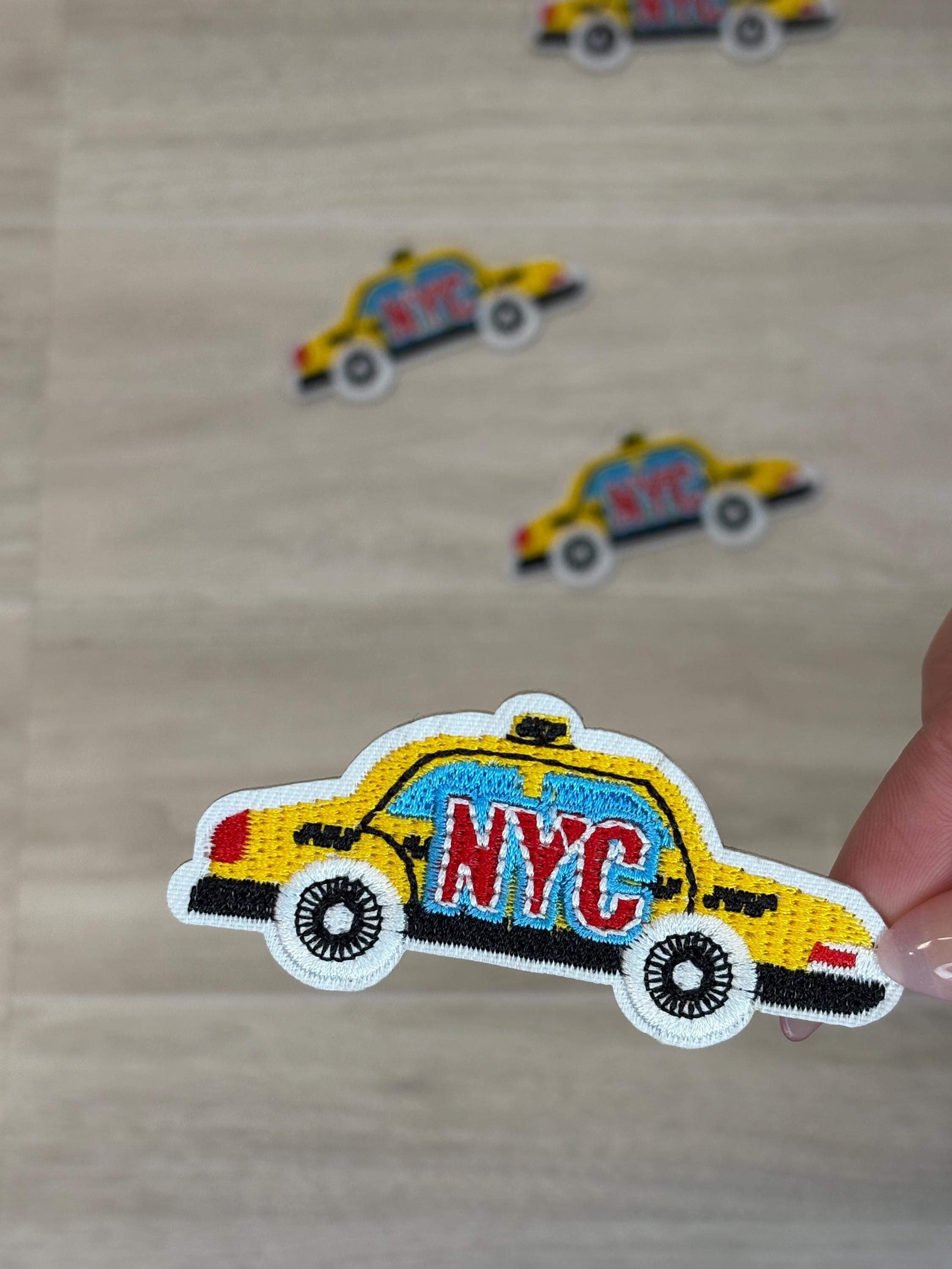 NYC Taxi Cab Embroidery Patch | Iron-On Applique 2-3.5 inches