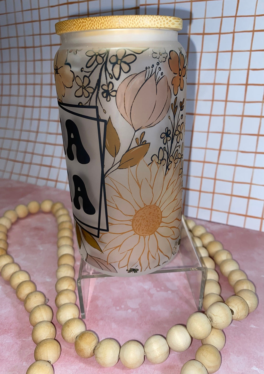 MAMA - frosted beer can glass