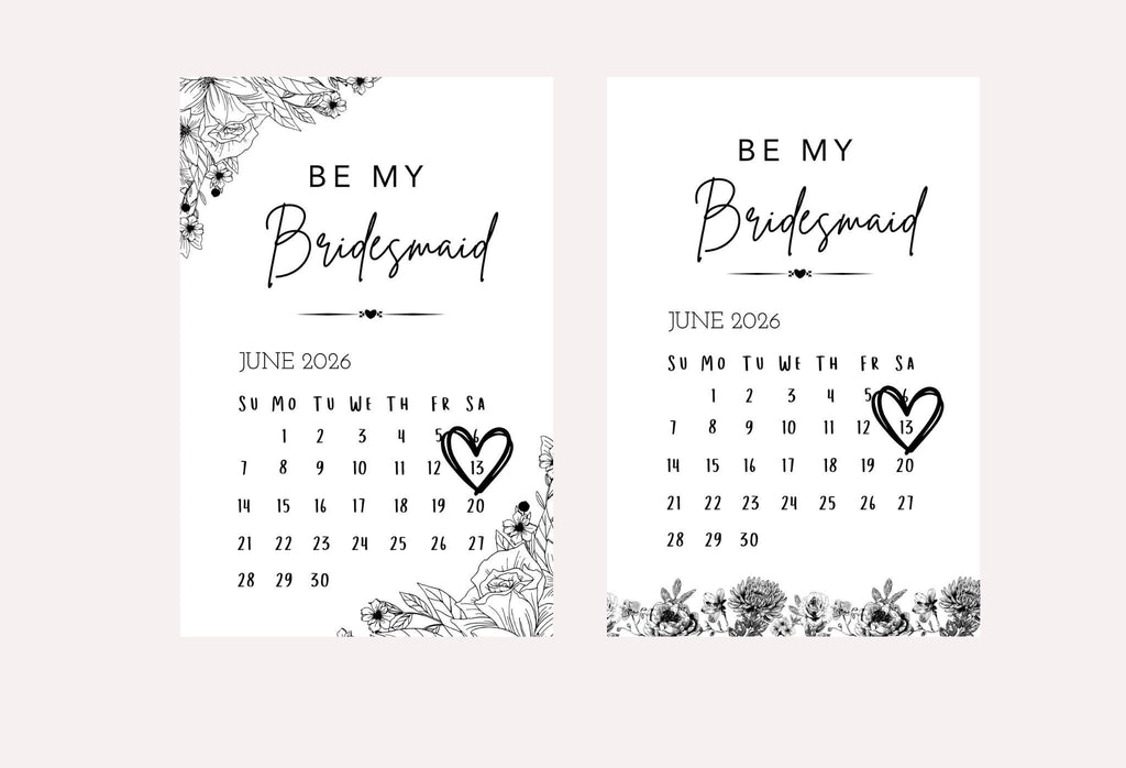 Personalized Save the Date Card / Bridesmaid Proposal (4x4 inches)