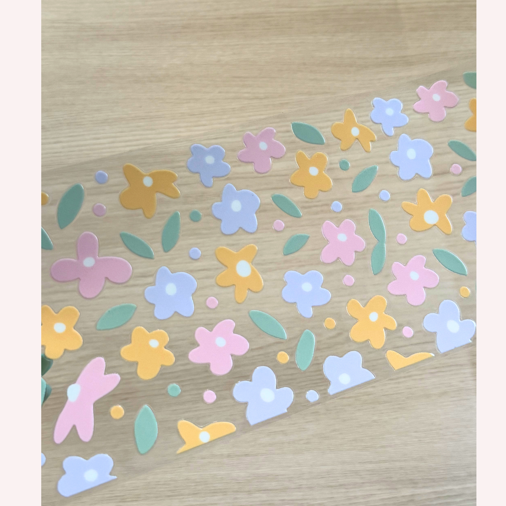 Pastel Floral Cup Wrap | Cute Soft Flower Glass Can Wrap | Minimal Aesthetic Libbey Cup Wrap | 16oz UV DTF Transfer Decal