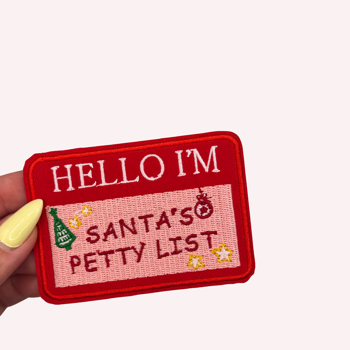 Santa’s Petty List Embroidered Iron-On Patch – Funny Christmas Patch, Holiday Humor Patch, Cute Festive Jacket & Bag Patch