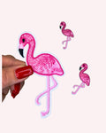 Pink Flamingo Iron-On Patch –  Tropical Embellishment