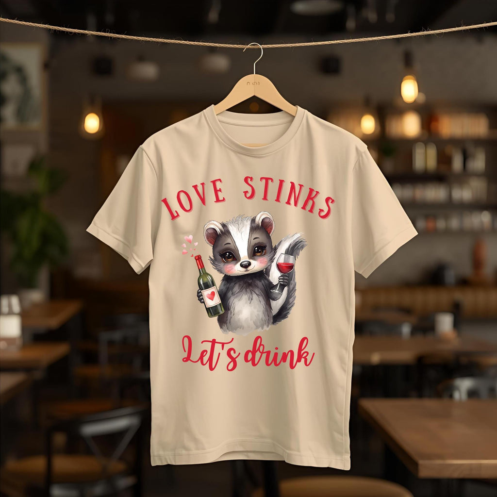 LOVE STINKS • Let's Drink – Funny Anti-Valentine’s Skunk Shirt