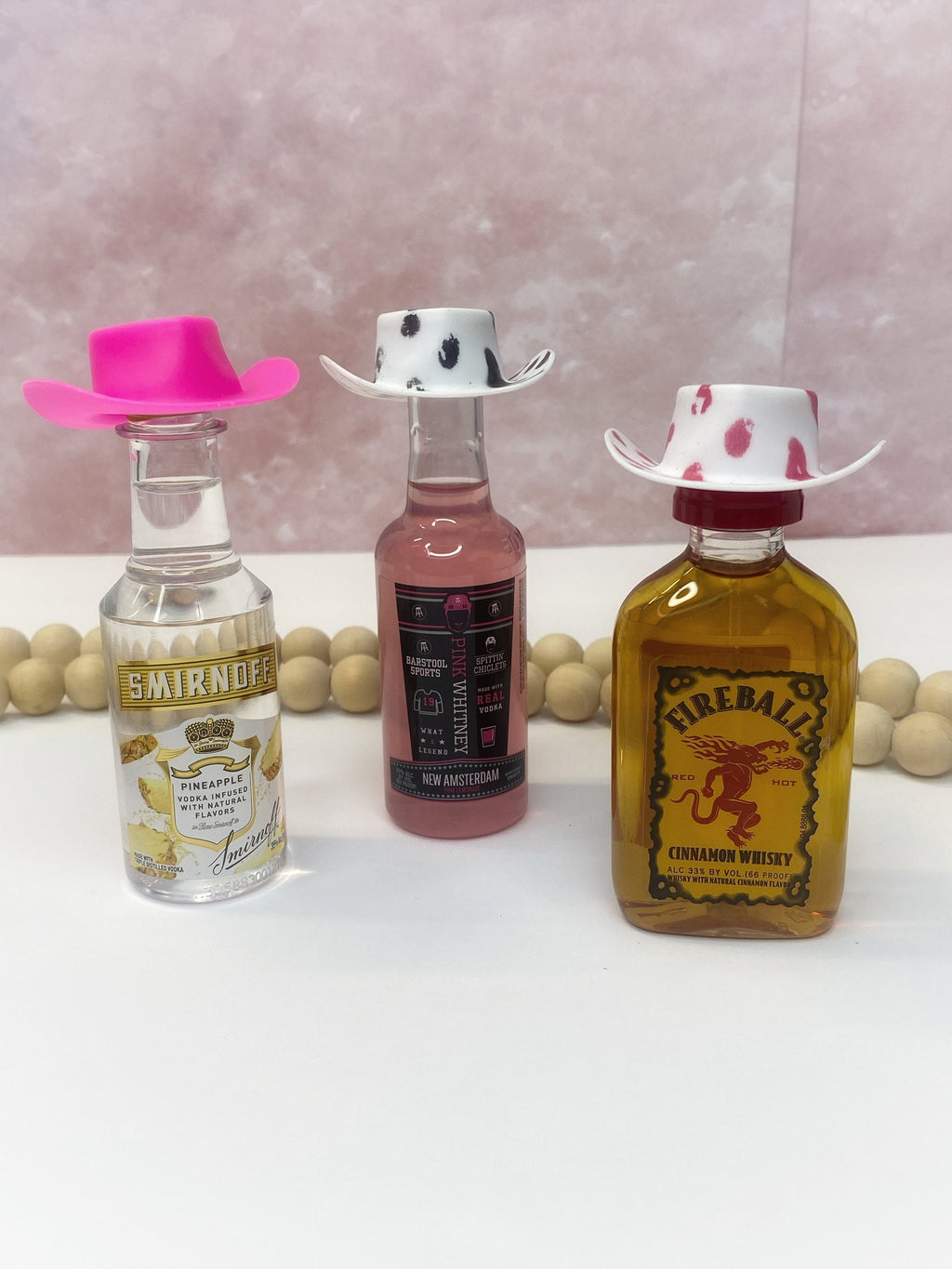 Bachelorette Cowboy Drink Hats: Mini Liquor Bottle Decor
