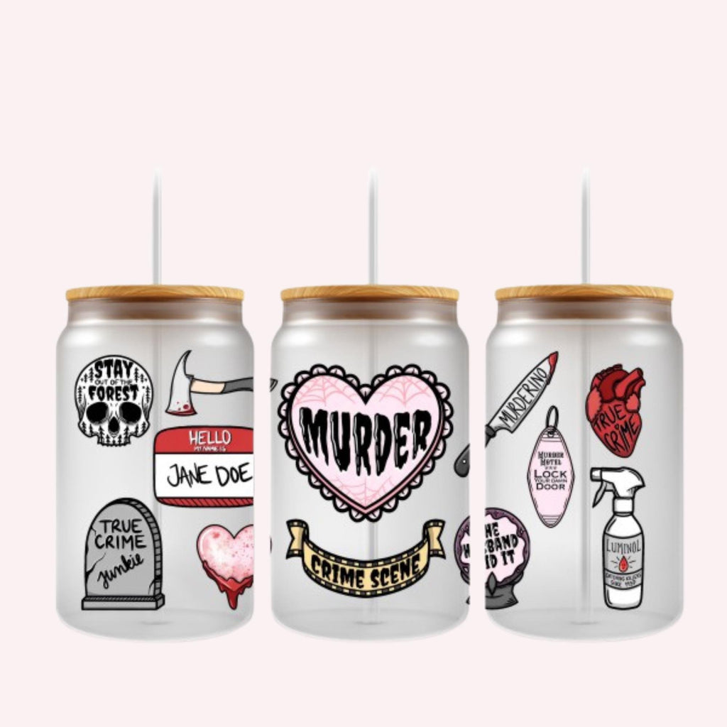Murder mystery cup wrap UVDTF 16oz cup wrap